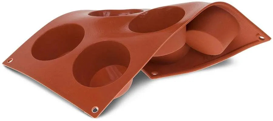 Nonstick Orange Silicone 6-Cup Muffin Pan - Perfect for Baking Cupcakes, Muffins & Mini Desserts at Home