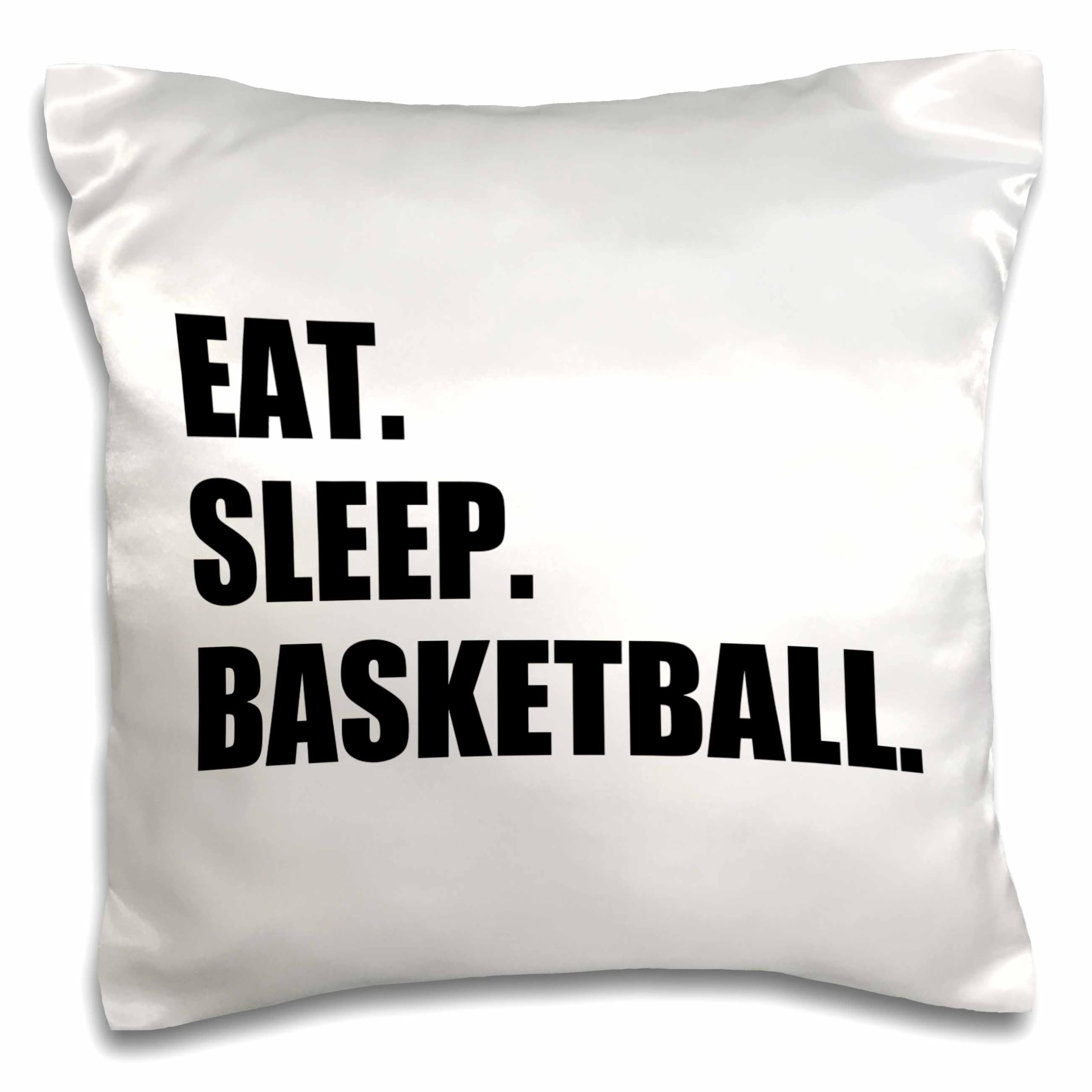 3D Rose Eat Sleep Basketball Pillow Case - 16x16 Inch Team Sports Decor for Fans - Perfect for Bedroom, Game Room & Dorm Room - Soft & Stylish Basketball Themed Pillow Cover