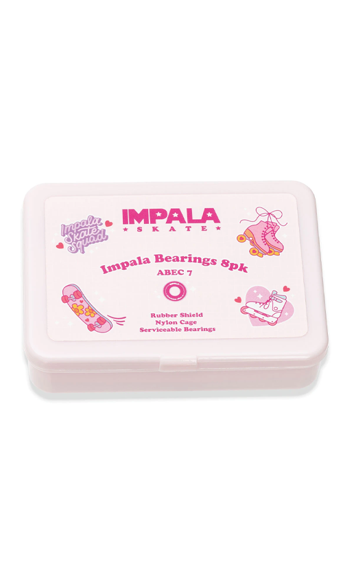 Premium Impala ABEC 7 Skate Bearings - Pink High-Speed Precision Bearings for Roller Skates, Skateboards & Scooters - Smooth Ride for Outdoor Sports & Rink Skating