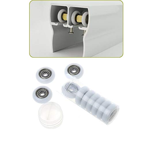 10 Pcs 5X23X7.3mm Nylon Plastic Carbon Steel Window Roller Bearings with Groove - Smooth Sliding for Windows, Doors, Furniture & DIY Projects