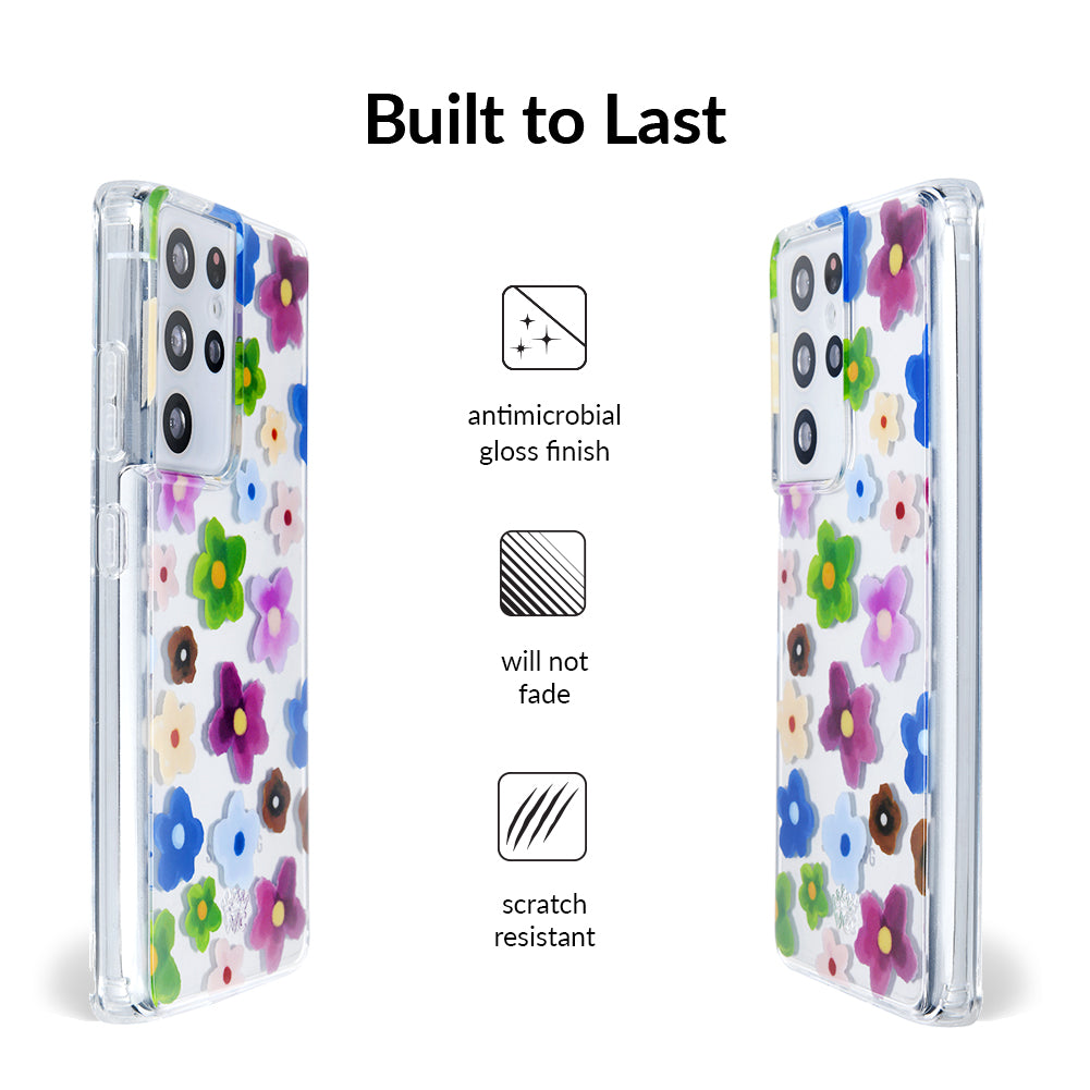 Flower Power Samsung Galaxy Phone Case - Protective Cover for Samsung Galaxy S21/S20/S10 - Stylish Floral Design for Women & Girls - Perfect for Everyday Use, Work & Travel