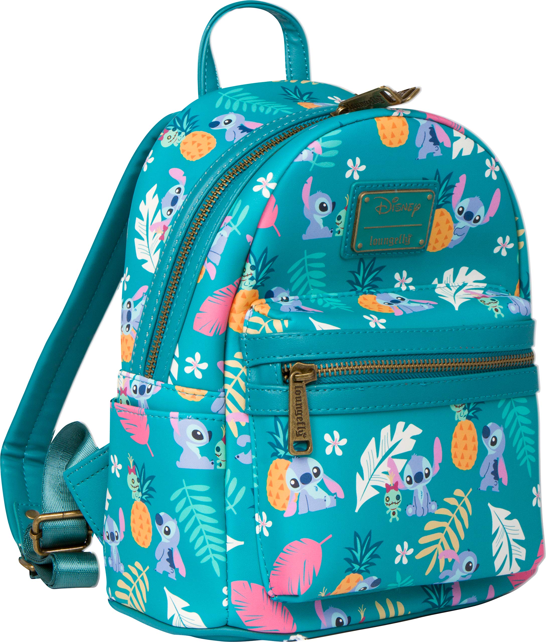 Loungefly Disney Lilo & Stitch Mini Backpack for Women - Cute Cartoon Character Small Crossbody Bag for School, Travel & Cosplay