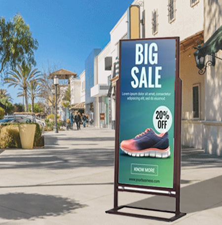 30x70 Jumbo Weather Warrior Sign Holder Display Stand - Heavy Duty Weatherproof Poster Stand for Outdoor Events, Retail Stores & Business Advertising