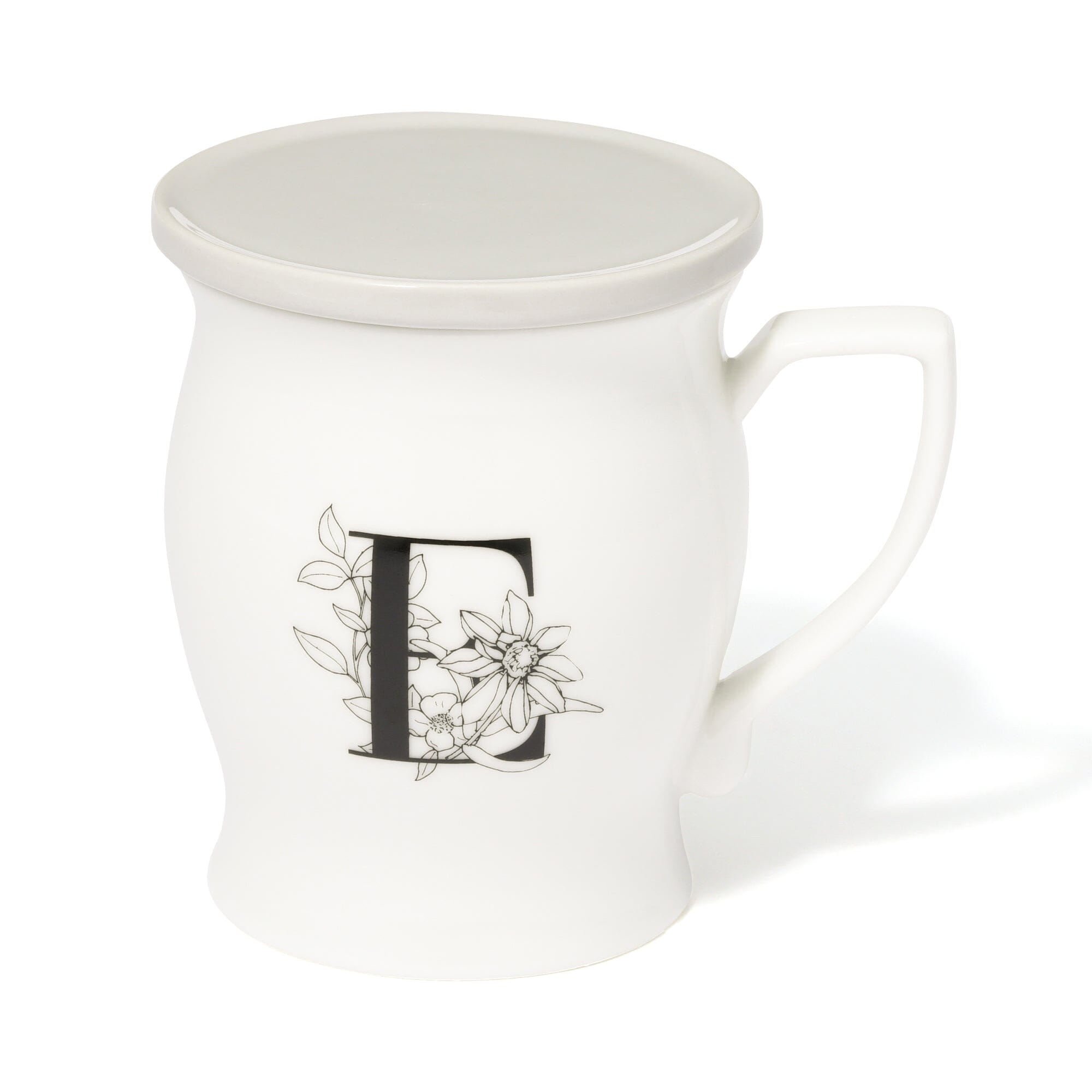 Initial Mug Flower - Personalized Ceramic Coffee Cup with Floral Design - Perfect for Gifts, Home Decor & Office Use