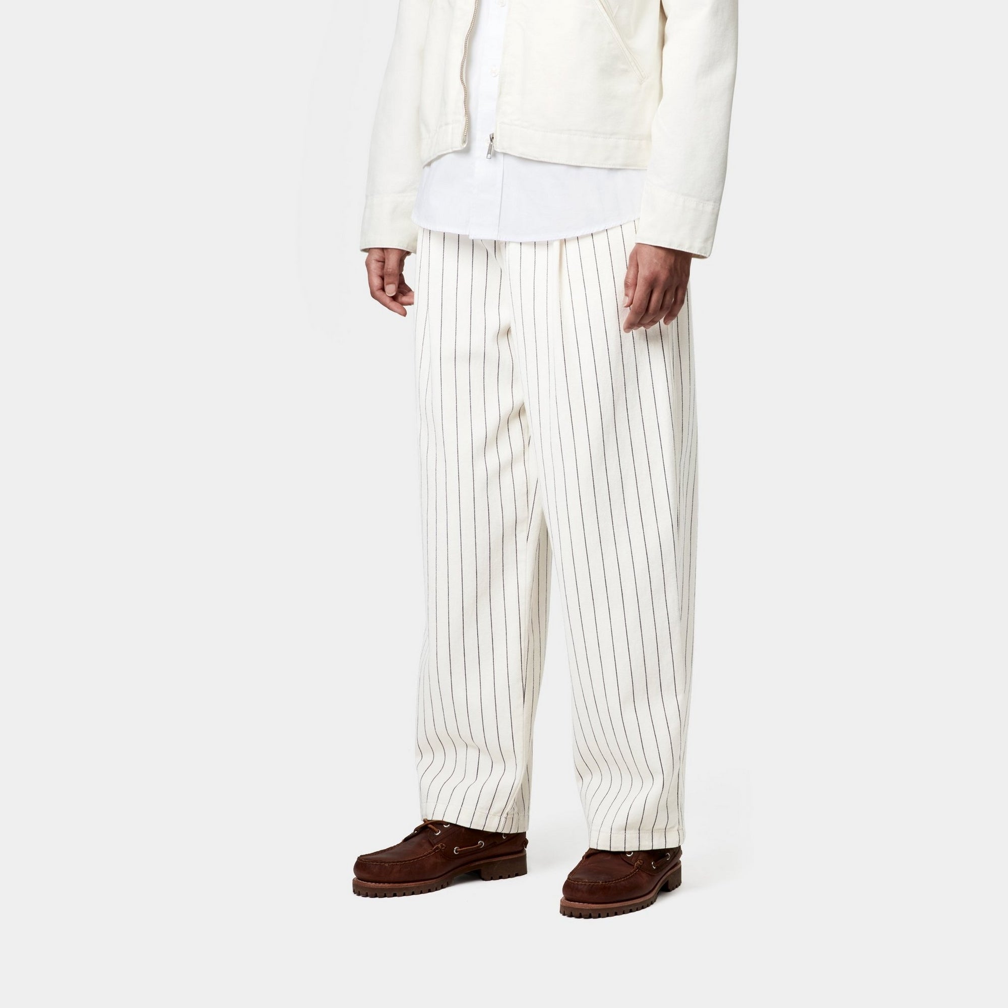 Women's Hendry Pant - Wax & Dark Navy Seaton Stripe Trousers | Comfortable High Waisted Casual Pants for Work, Office & Everyday Wear