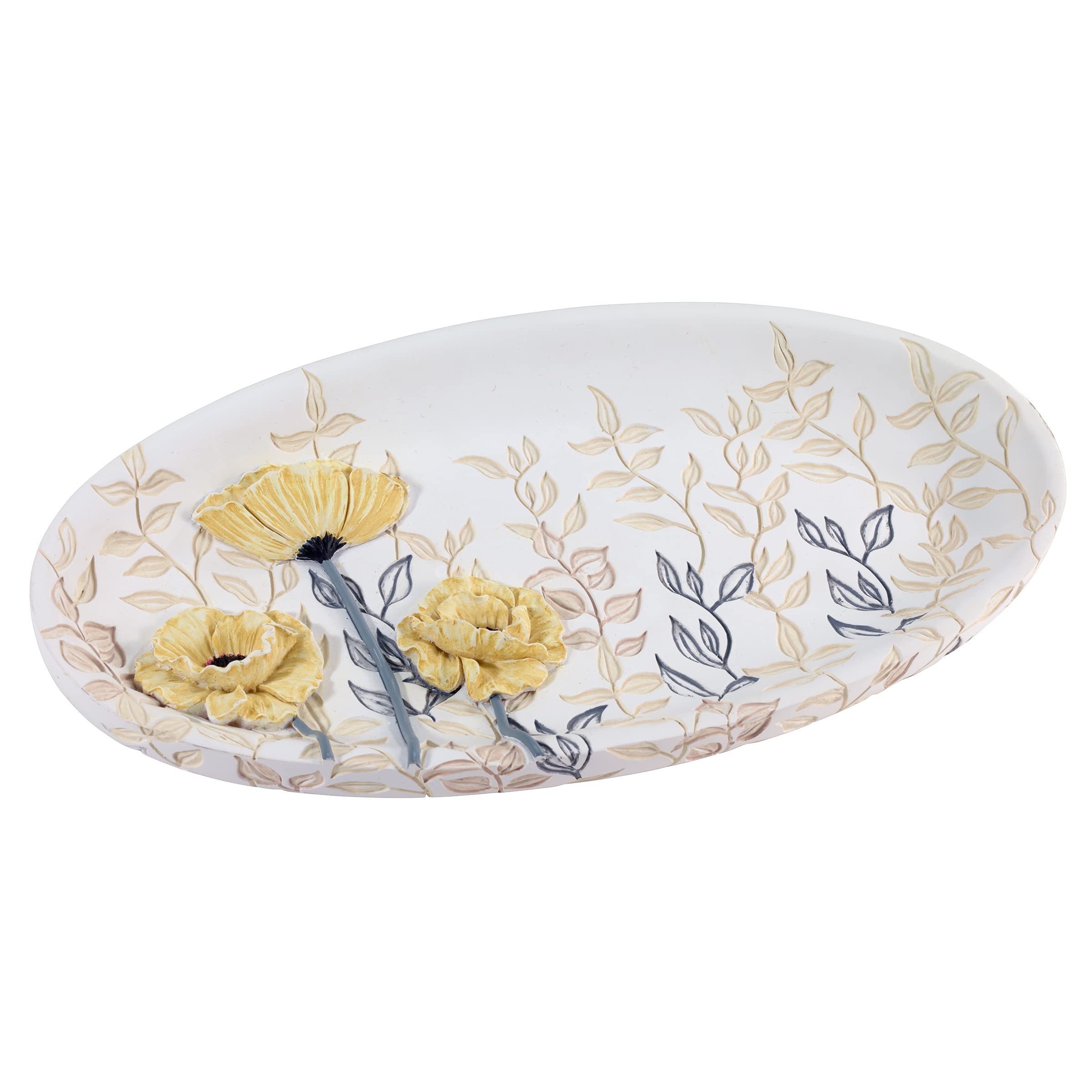 Avanti Linens Vanity Tray - Multipurpose Countertop Organizer for Jewelry & Cosmetics | Chic Bathroom Decor Accessory | Marielle Collection in Yellow | Perfect for Vanity Table, Dresser Top & Bathroom Counter Organization