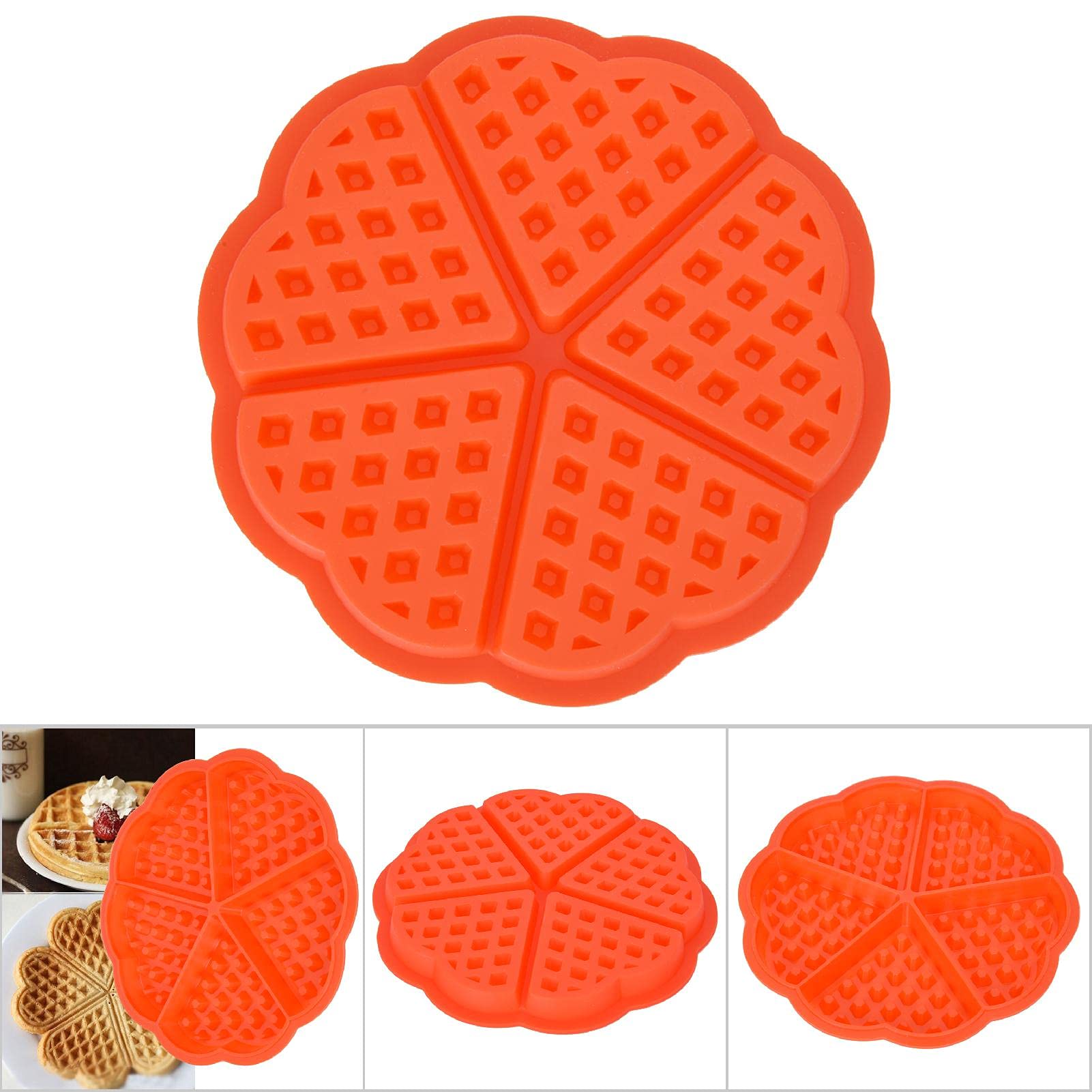 01 Heart-Shaped Silicone Waffle Mold - Non-Stick Mini Chocolate Waffle Maker for Breakfast Baking, Perfect for Muffins, Pancakes & Desserts - Ideal for Home Kitchen, Party Treats & Gift Giving