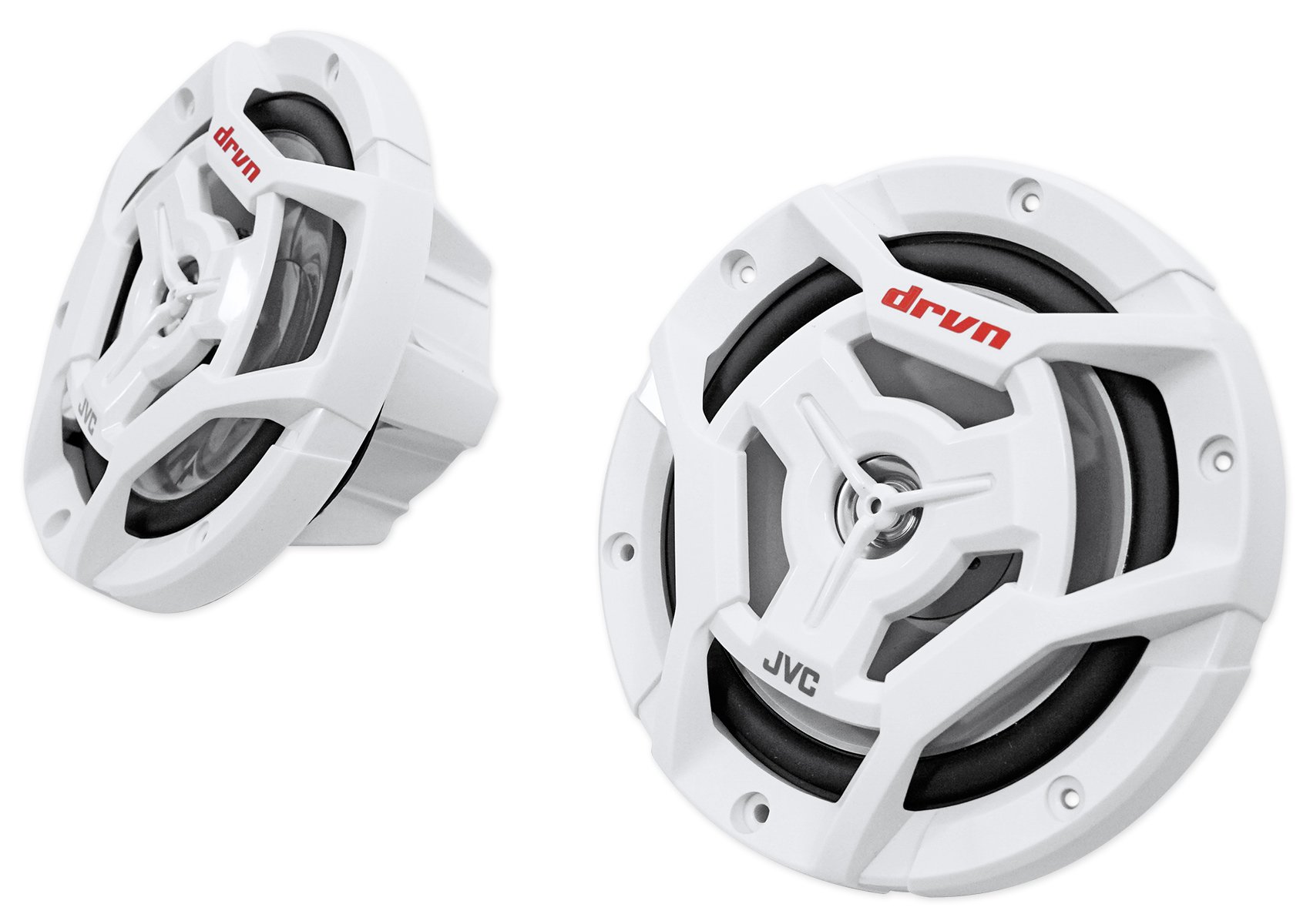 JVC CS-DR6201MW 6.5 Inch 600 Watt 2-Way Coaxial Marine Waterproof Boat Speakers - Perfect for Boats, Yachts & Outdoor Marine Audio Systems