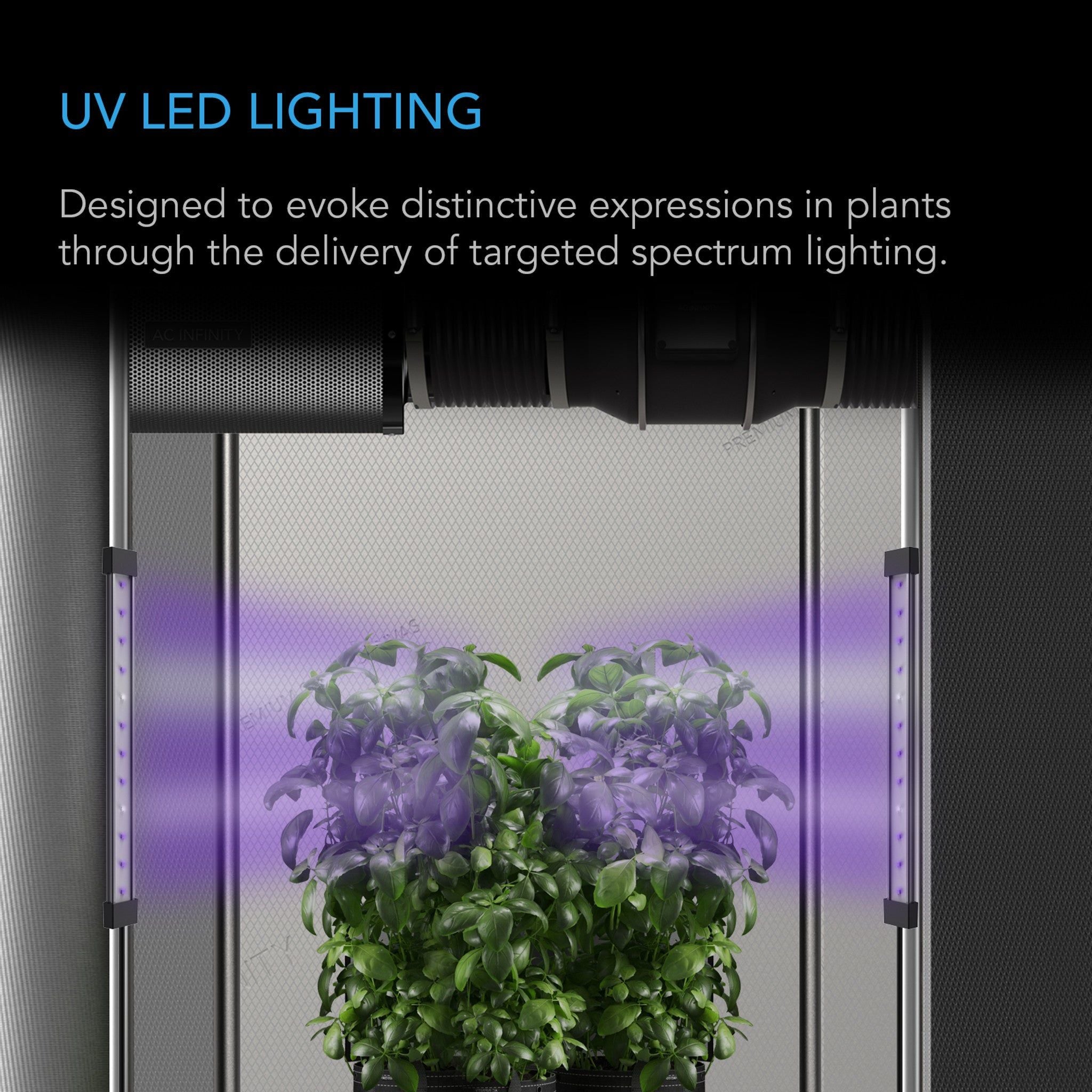 AC Infinity Ionbeam U2 24W Full Spectrum UV LED Grow Light for Indoor Plants - Hydroponics, Greenhouse & Home Gardening
