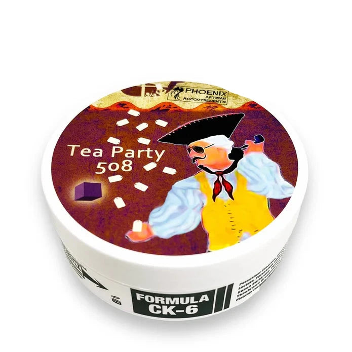 Phoenix Shaving Tea Party 508 Artisan Shaving Soap - Premium Vegan Shave Soap for Men with Natural Ingredients - Perfect for Sensitive Skin & Wet Shaving Routine