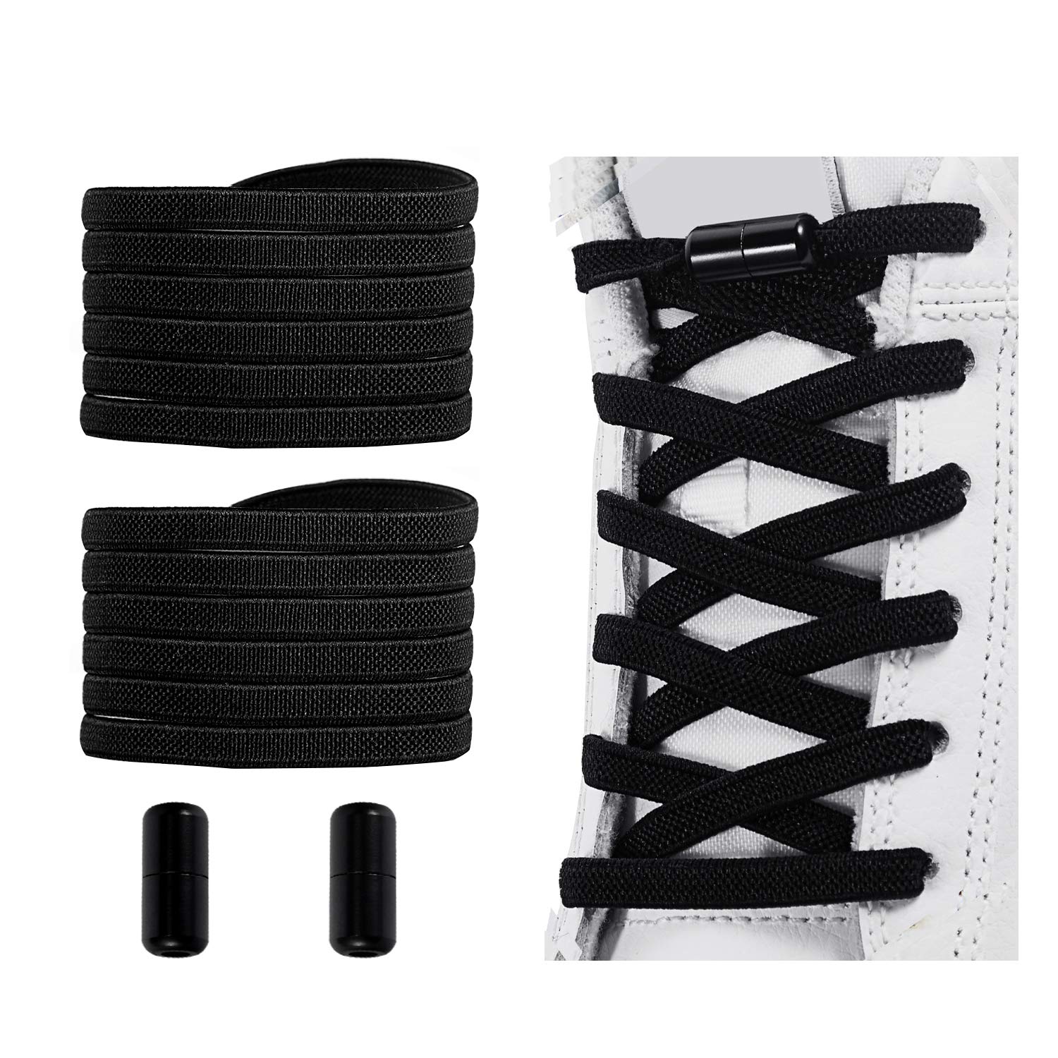 No Tie Shoelaces for Adults & Kids - Elastic Shoe Laces That Stay Tied - Perfect for Running, Walking, and Everyday Comfort