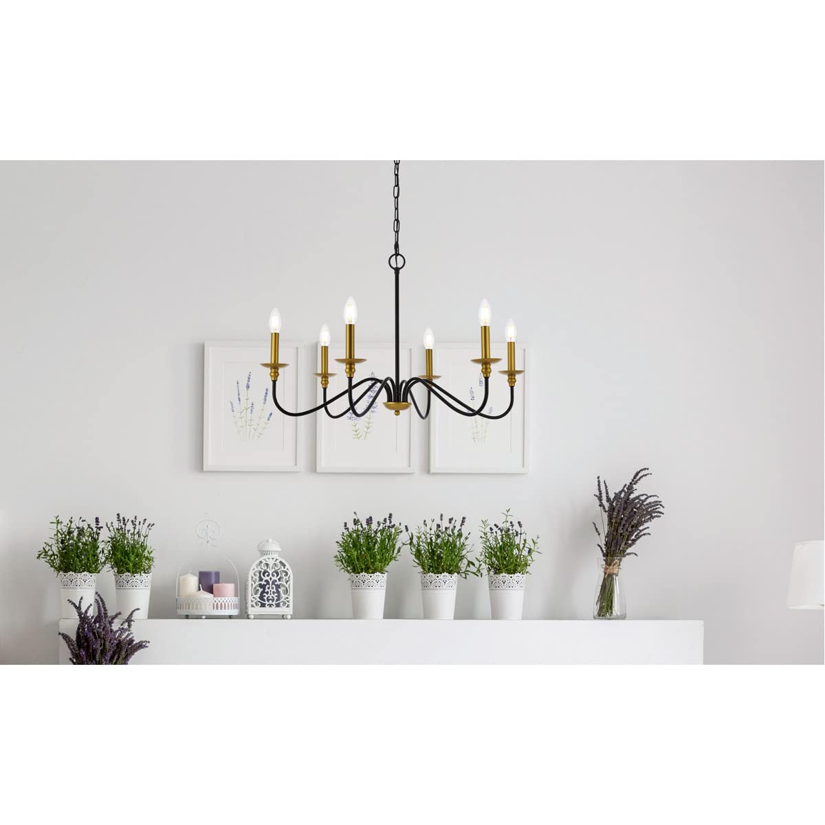 Elegant Rohan Collection 6-Light Chandelier - Modern Crystal Ceiling Light Fixture for Dining Room, Living Room & Bedroom - Perfect for Home Decor & Interior Design