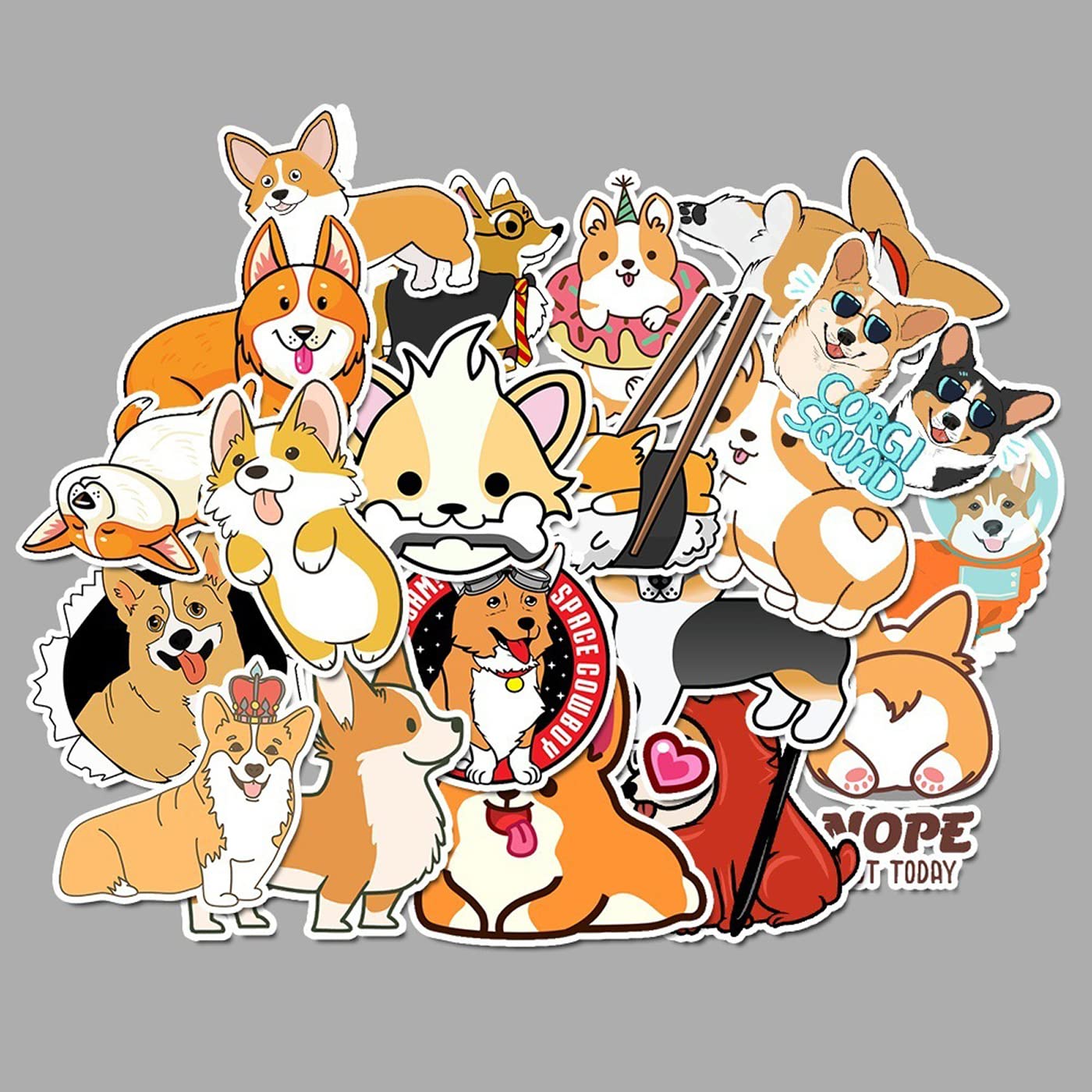 50Pcs Welsh Corgi Pembroke Stickers - Cute Dog Vinyl Decals for Kids, Teens & Adults - Waterproof Puppy Stickers for Scrapbooking, Laptop, Water Bottle, Skateboard, Journaling - Perfect for DIY Crafts, School Projects & Gift Giving