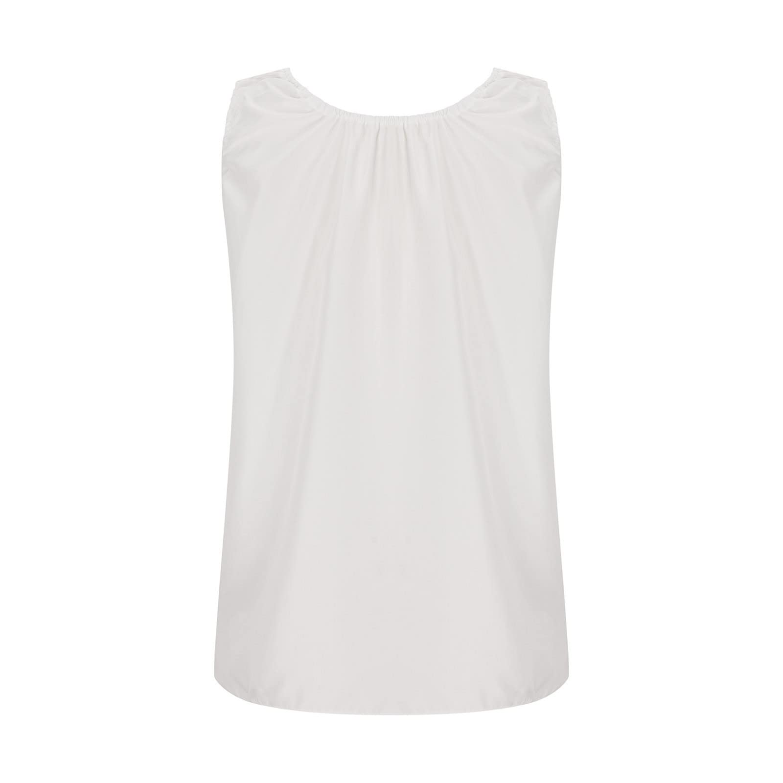 Women's Cute Summer Tank Tops - Loose Fit Ruffle Blouse with Round Neck & Sleeveless Design - Flowy Casual Vest Shirts for Beach, Vacation & Everyday Wear