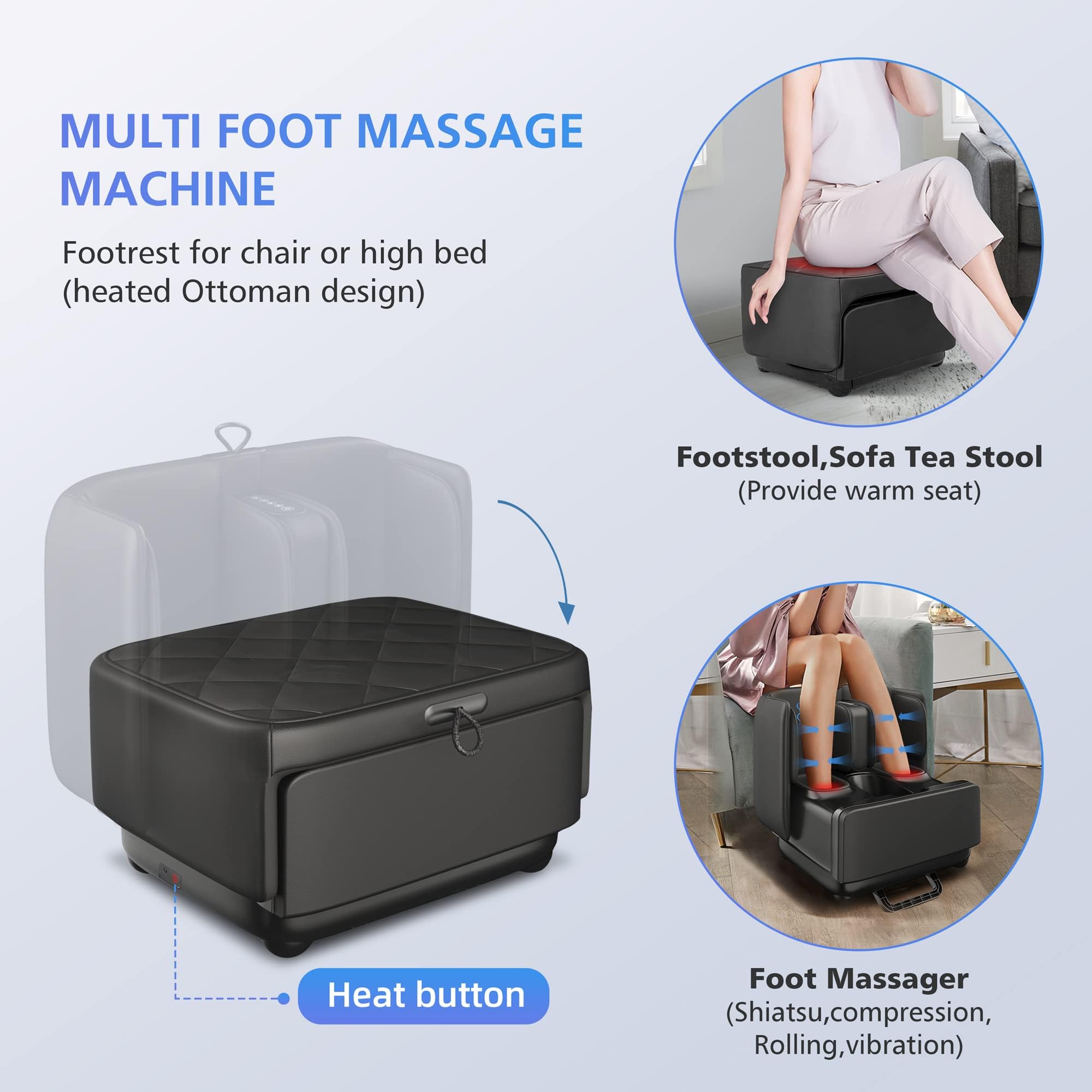 COMFIER Electric Heating Pad with 2-in-1 Foot Massager - Soothing Pain Relief for Back, Shoulder & Feet - Perfect for Home Relaxation, Muscle Recovery & Stress Relief