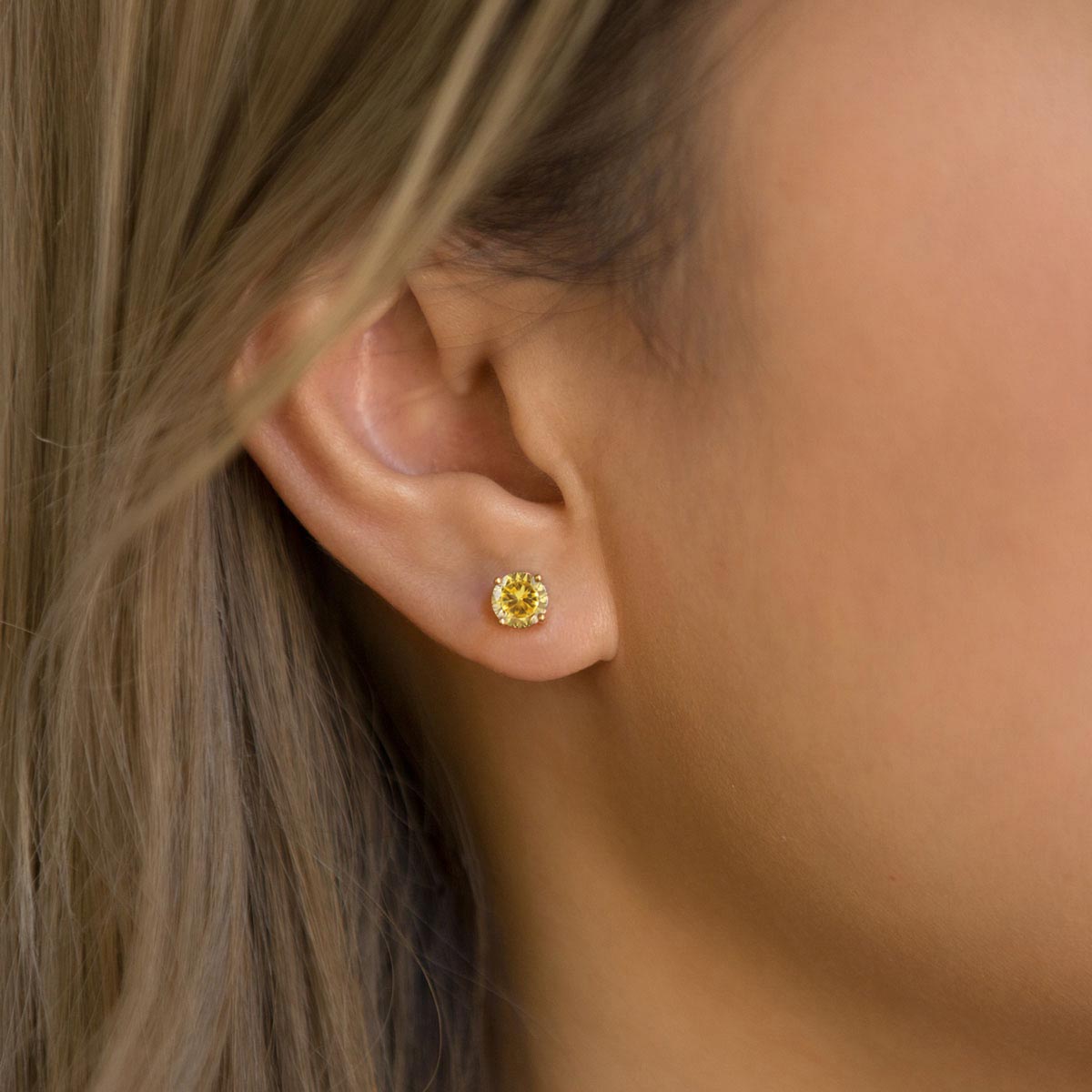 Natural Citrine Birthstone Stud Earrings for Women - Perfect for Gifts, Birthdays & Everyday Elegance
