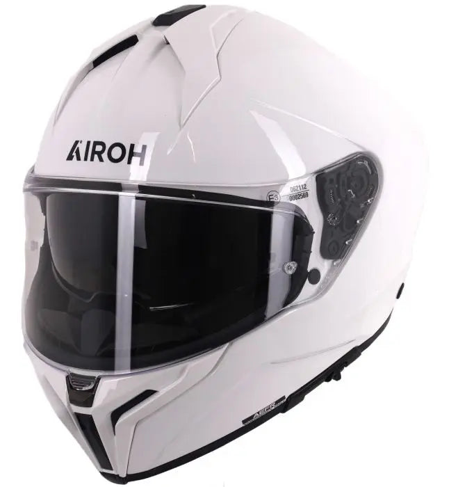 Airoh Matryx Gloss White Motorcycle Helmet - Lightweight DOT Certified Full Face Helmet for Street Bike & Racing - Perfect for Urban Commuting & Track Days