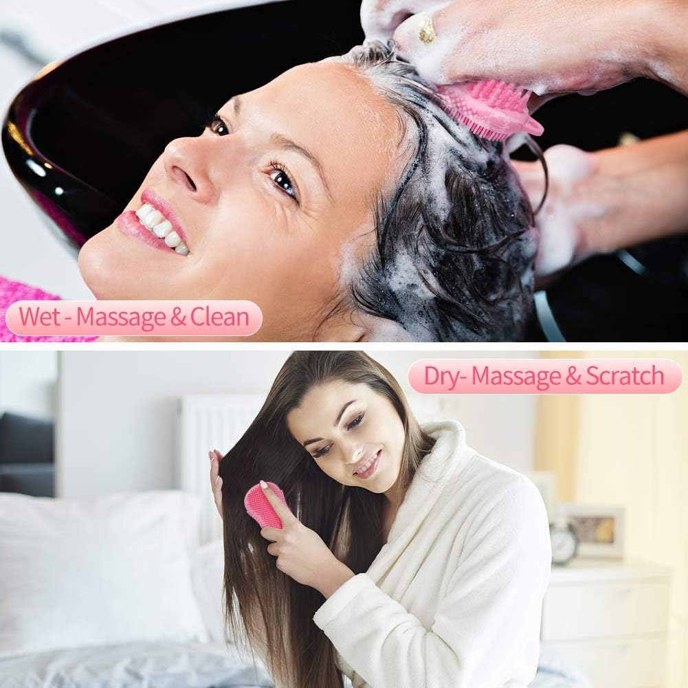 EARTHCONE 3-in-1 Silicone Scalp Massager & Body Brush - Double Sided Shampoo Brush for Men & Women - Exfoliating Shower Scrubber (Multicolor, 1Pcs) - Perfect for Relaxing Head Massage & Deep Cleansing in Bath or Shower