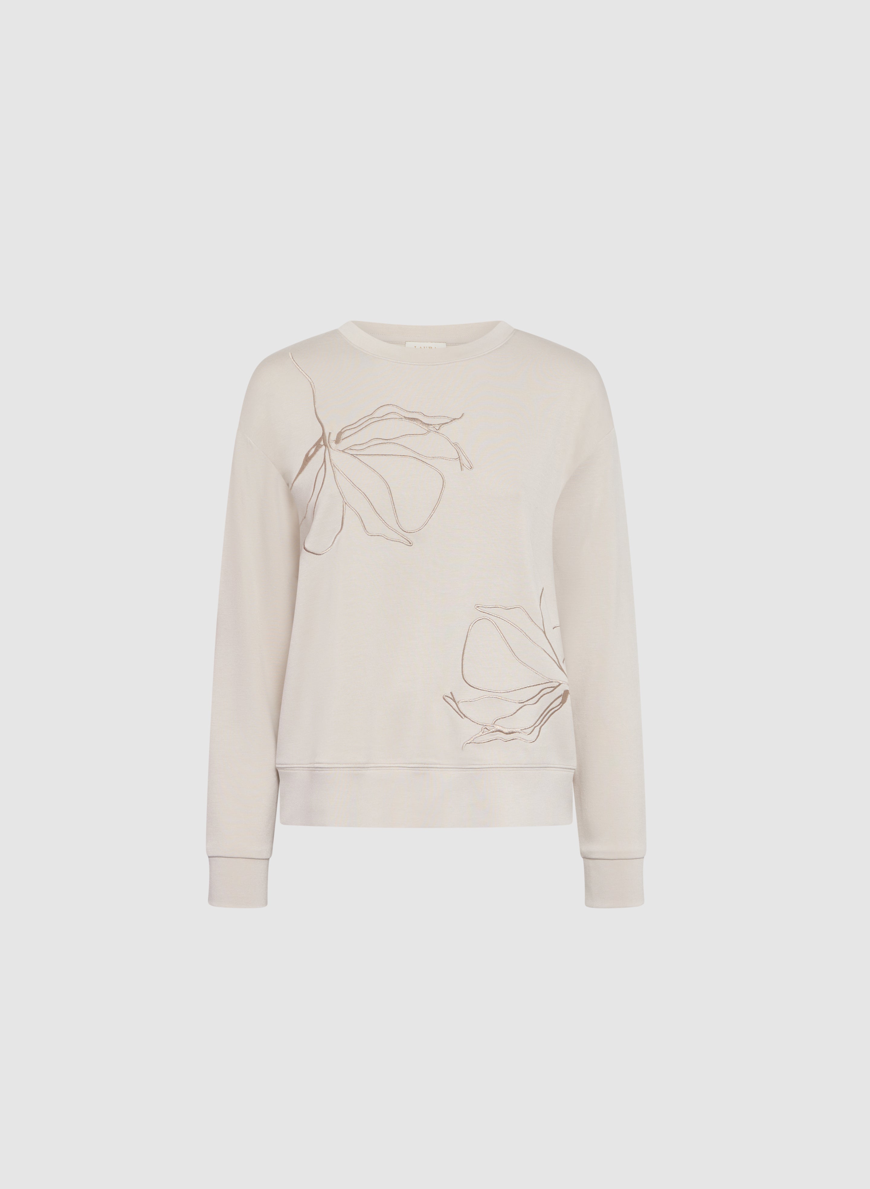 Floral Embroidered Sweatshirt for Women - Stylish Casual Pullover with Floral Design - Perfect for Spring Outfits & Everyday Wear