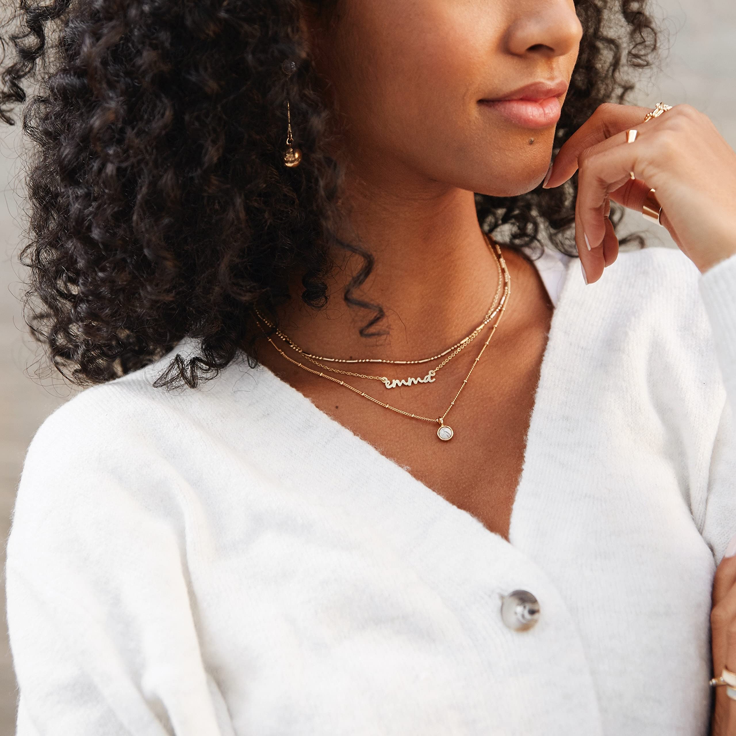Brook & York Custom Nameplate Necklace - Personalized Name Necklace with 16
