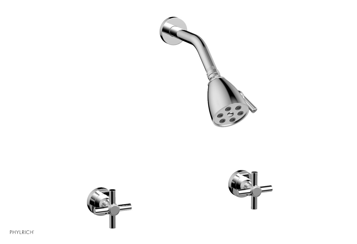 Premium Two Handle Shower Faucet Set with Tubular Cross Handles - D3134 Model for Bathroom & Shower Renovation | Durable Brass Construction, Easy Installation, Modern Water Control Design