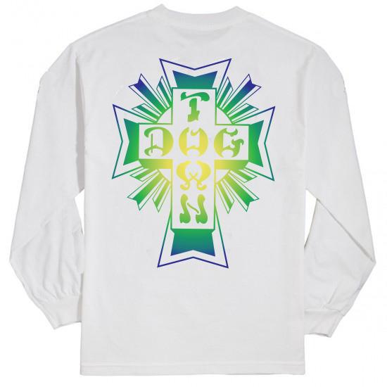 Dogtown Cross Fade Long Sleeve T-Shirt for Men - White Cotton Crewneck Tee - Streetwear Fashion for Skateboarding & Urban Lifestyle