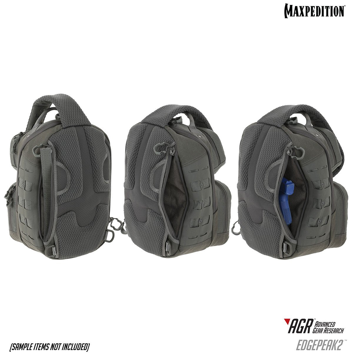 Edgepeak™ v2.0 Ambidextrous 15L Tactical Sling Backpack - Lightweight Gray Outdoor Hiking Pack for Men & Women - Perfect for Hiking, Travel, and Everyday Carry