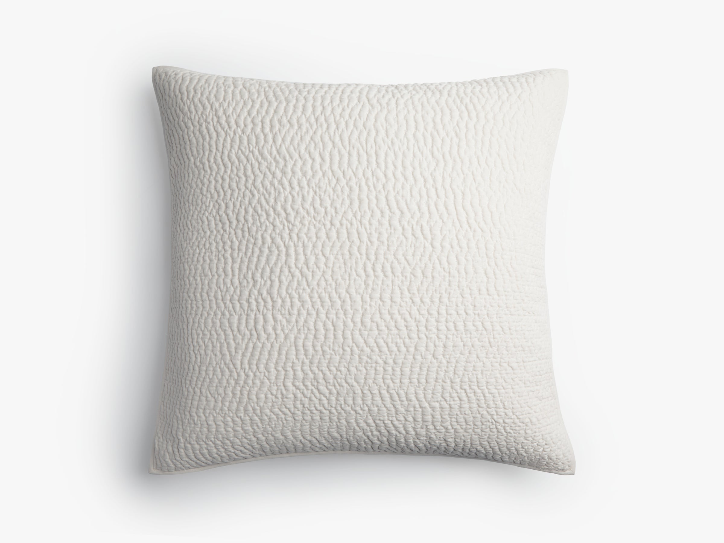 Hand Stitched 100% Cotton Euro Sham Pillow Cover - Cream White Decorative Bedding for Home Decor, Hotel & Guest Room Styling