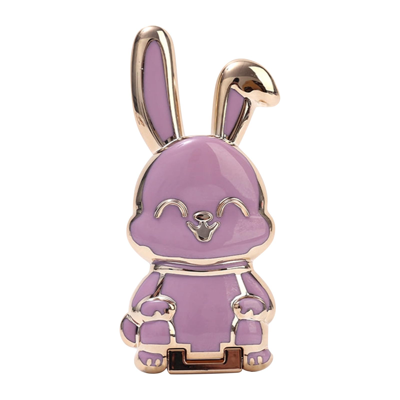 Foldable Bunny Cell Phone Stand - Cute Rabbit Phone Holder for Desk, Portable & Adjustable Bracket for All Smartphones - Perfect for Watching Videos, Video Calls & Hands-Free Use (Purple)