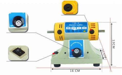 Hengwei 110V 350W 10000rpm Mini Jewelry Polishing Machine - Bench Buffer Grinder for Gemstones, Rocks & Metal - Perfect for Jewelry Making, Lapidary & DIY Craft Projects