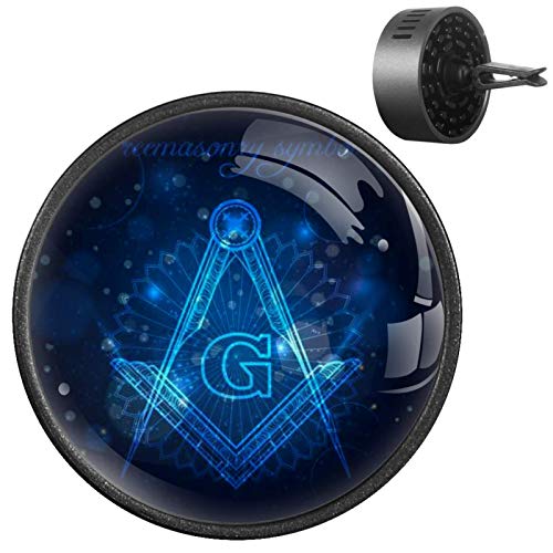 2Pcs Car Air Freshener Diffuser with Mystical Freemason Symbol - Aromatherapy Car Decor for Relaxation & Stress Relief - Perfect for Sedans, SUVs & Office Spaces