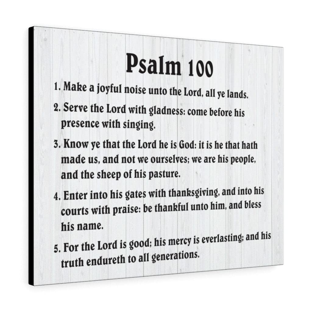Christian Bible Verse Canvas Art - Psalm 100 Praise God Cheerfully Scripture Wall Decor | Perfect for Home, Church & Office Inspirational Gifts