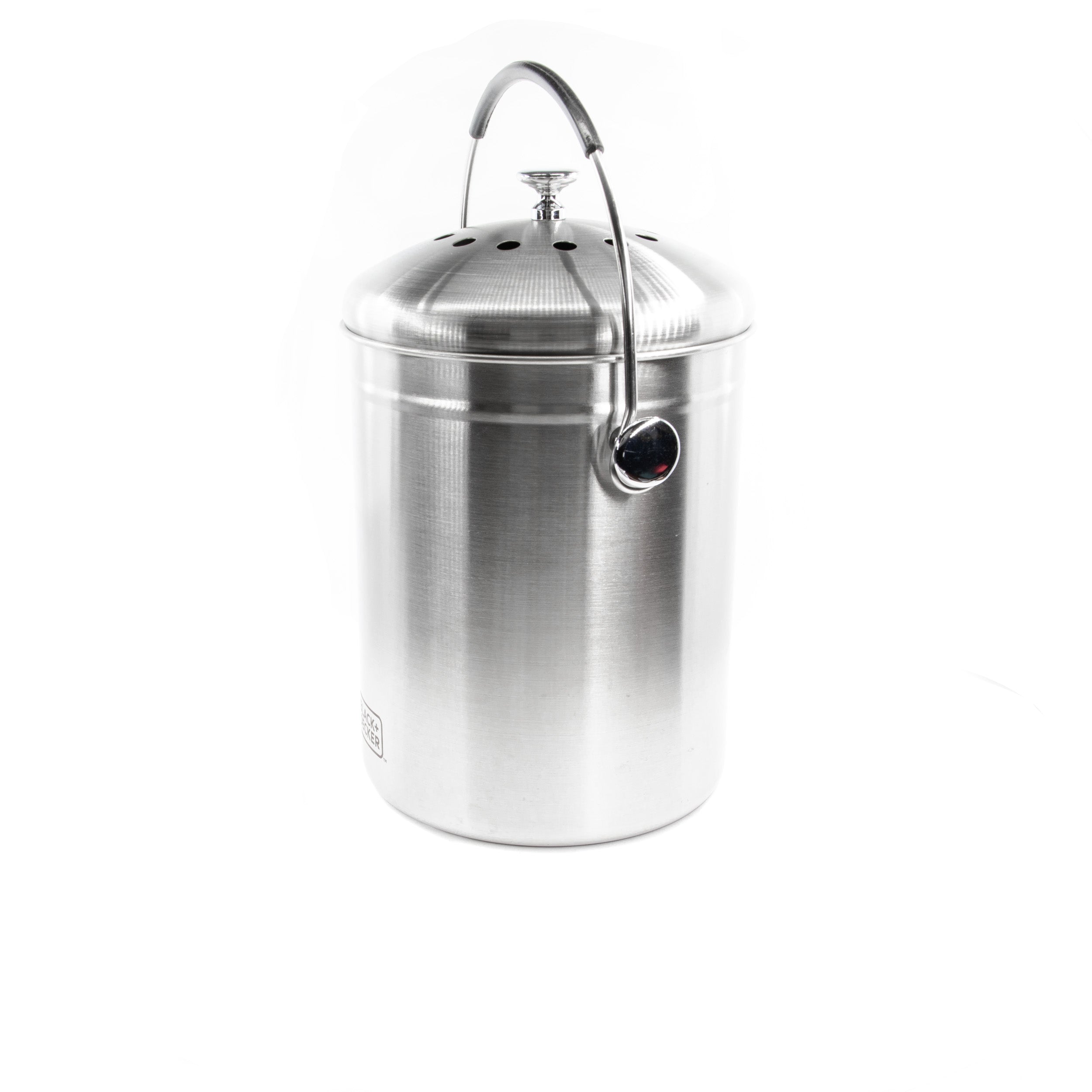 Stainless Steel Countertop Compost Bin - 166 oz (5L) Eco-Friendly Kitchen Waste Container for Food Scraps Recycling | Perfect for Composting in Home, Apartment, or Office