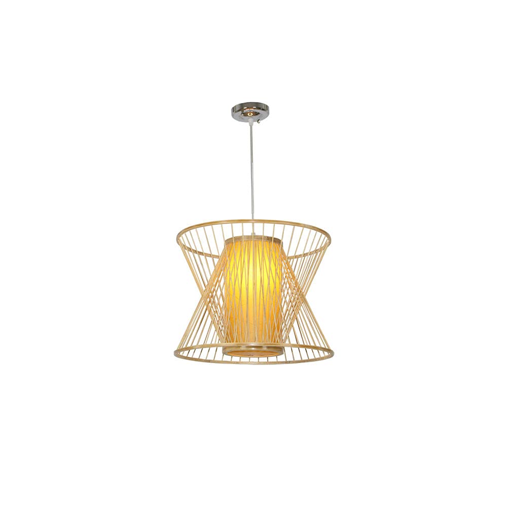 Vintage Woven Bamboo Pendant Light - Chinese Style E27 Hanging Lantern with Wicker Shade for Ceiling - Perfect for Teahouse, Corridor, Dining Room & Boho Home Decor