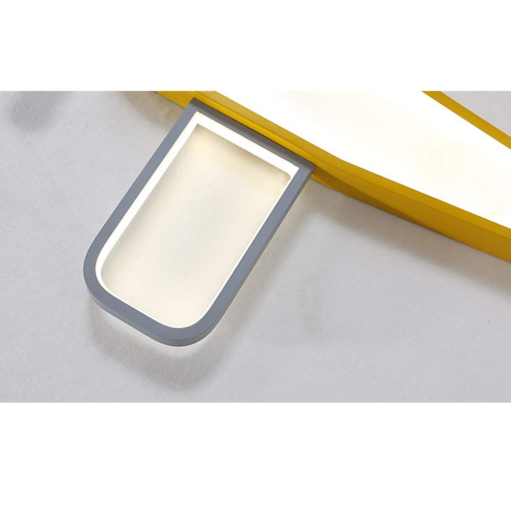 Dimmable LED Flush Ceiling Light - Airplane Shaped Metal Propeller Design, Stepless Dimming, Yellow - Perfect for Kids Bedroom, Nursery, Children's Room & Playroom (21 Inch) - Ideal for Nighttime Reading & Themed Decor