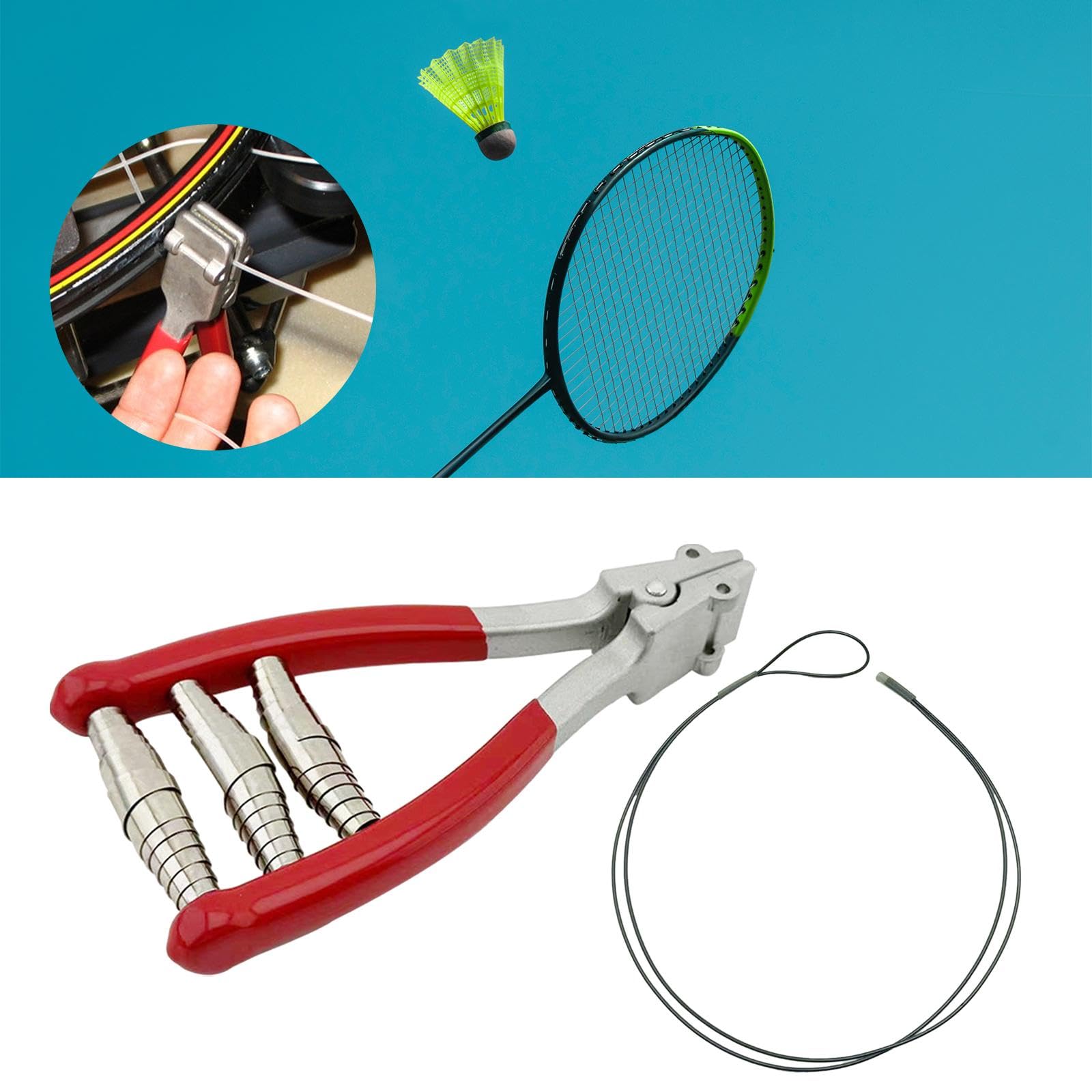 Professional Tennis & Badminton Racket Stringing Clamp - Heavy Duty 3-Spring Starting Clamp Tool for Racquet Sports Equipment | Perfect for Tennis, Badminton Players & Stringing Professionals
