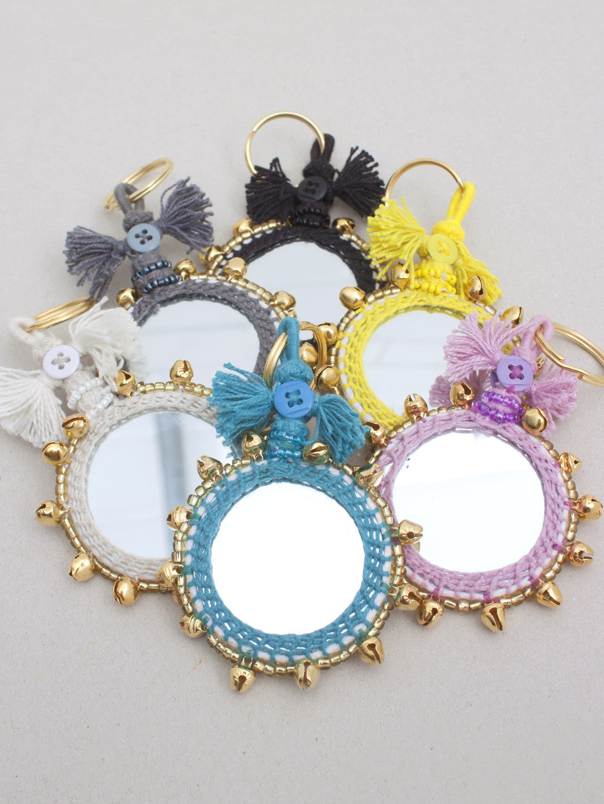Stylish Bell Mirror Keychains - Durable & Decorative Key Rings for Women, Men & Kids - Perfect for Gifts, Handbags, Backpacks & Key Organization
