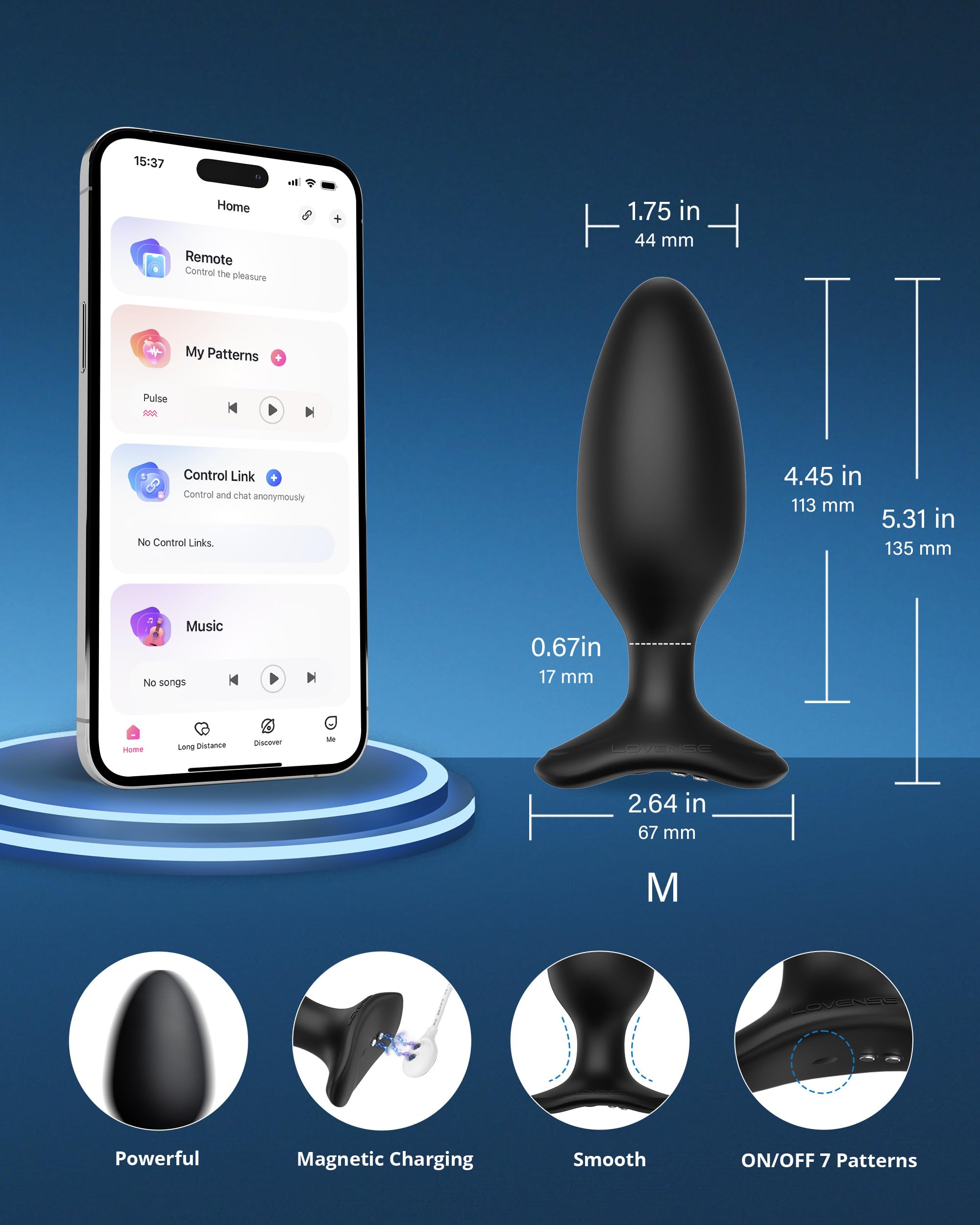 LOVENSE Hush 2 Vibrating Butt Plug 1.75