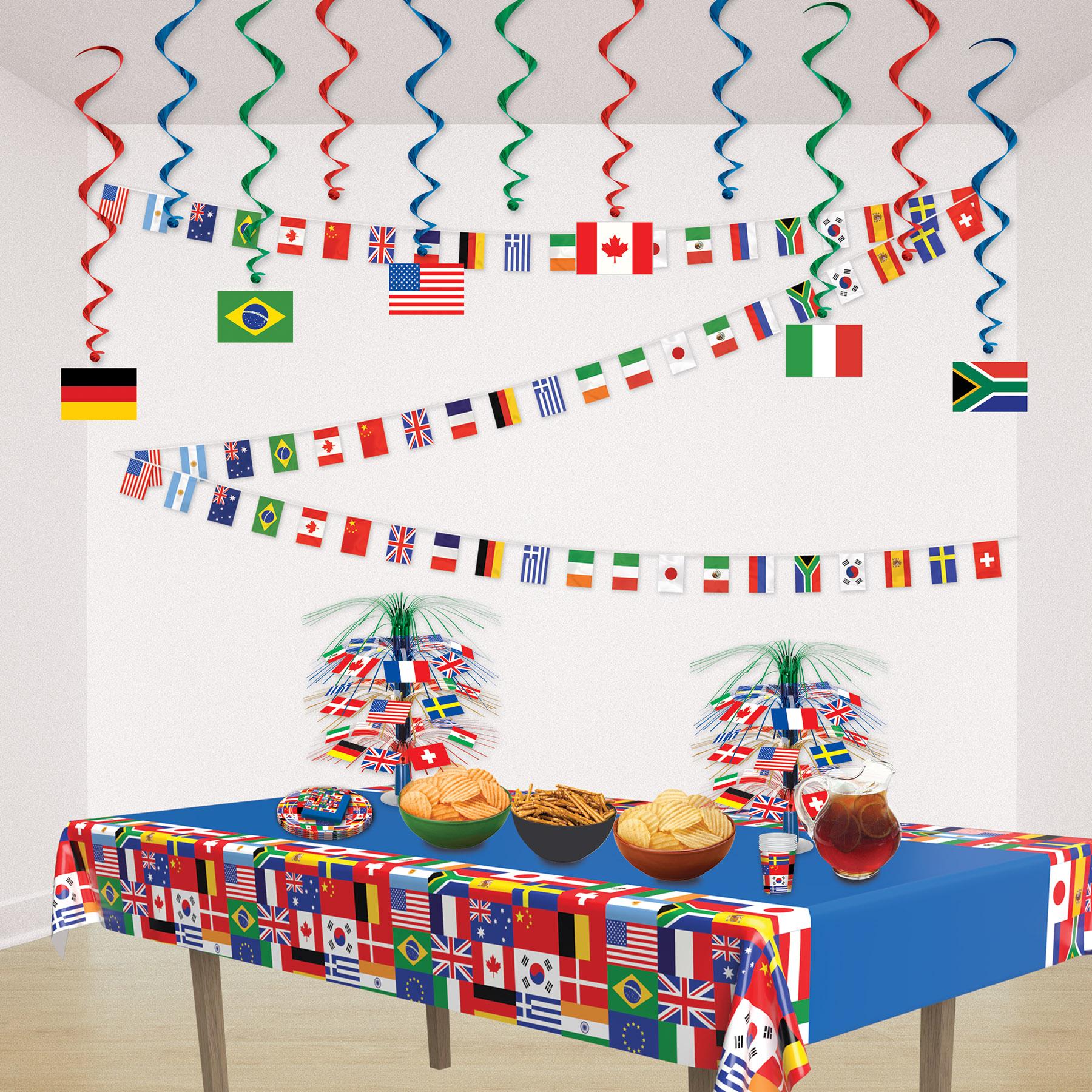 12 Pack International Flag Pennant Party Banner - 12x23ft Colorful Decorative Flags for Outdoor Events, Sports Games, and Patriotic Celebrations