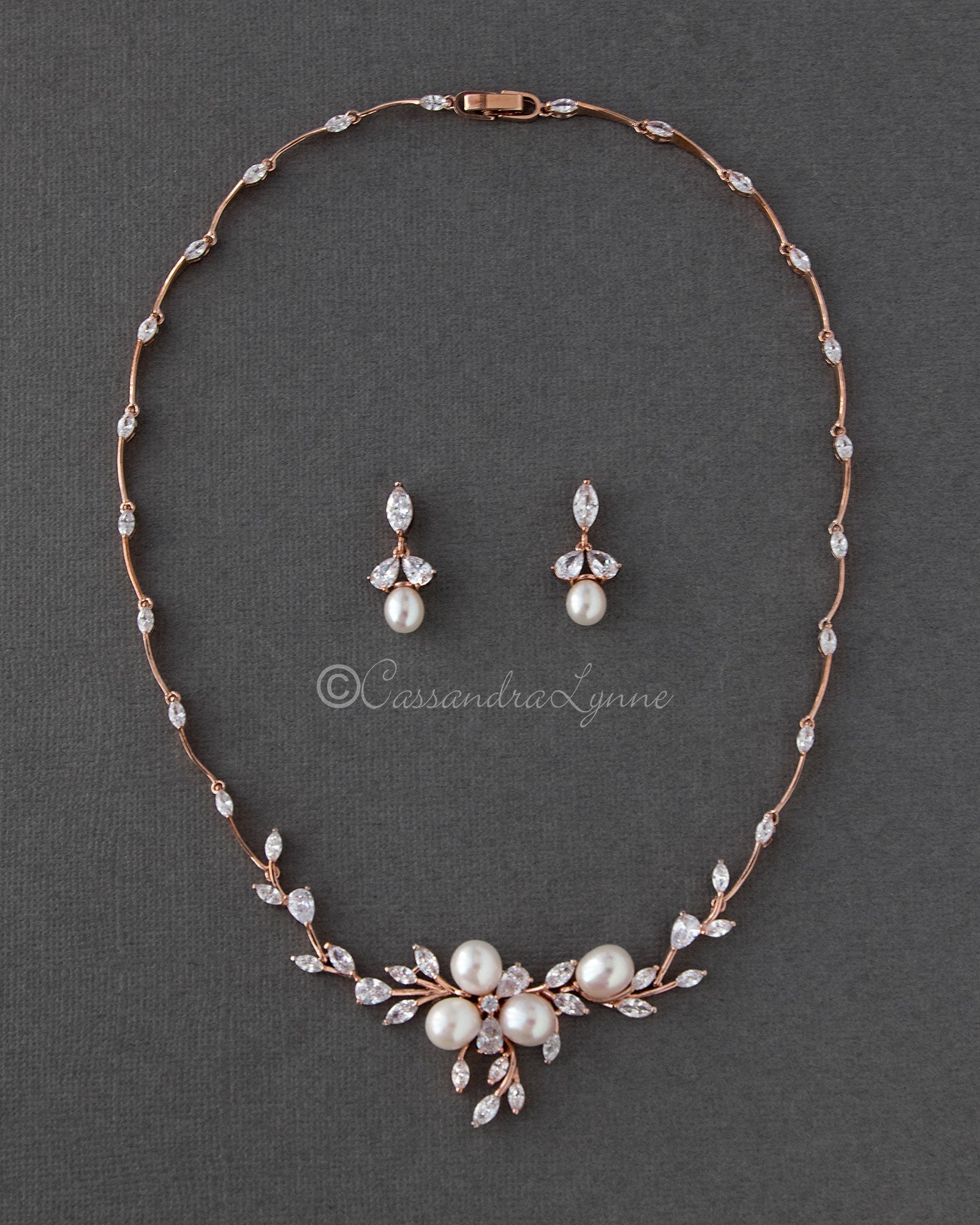 Elegant Bridal Jewelry Set - Pearl Flower & CZ Necklace for Wedding, Engagement & Special Occasions | Perfect for Brides, Bridesmaids & Formal Events