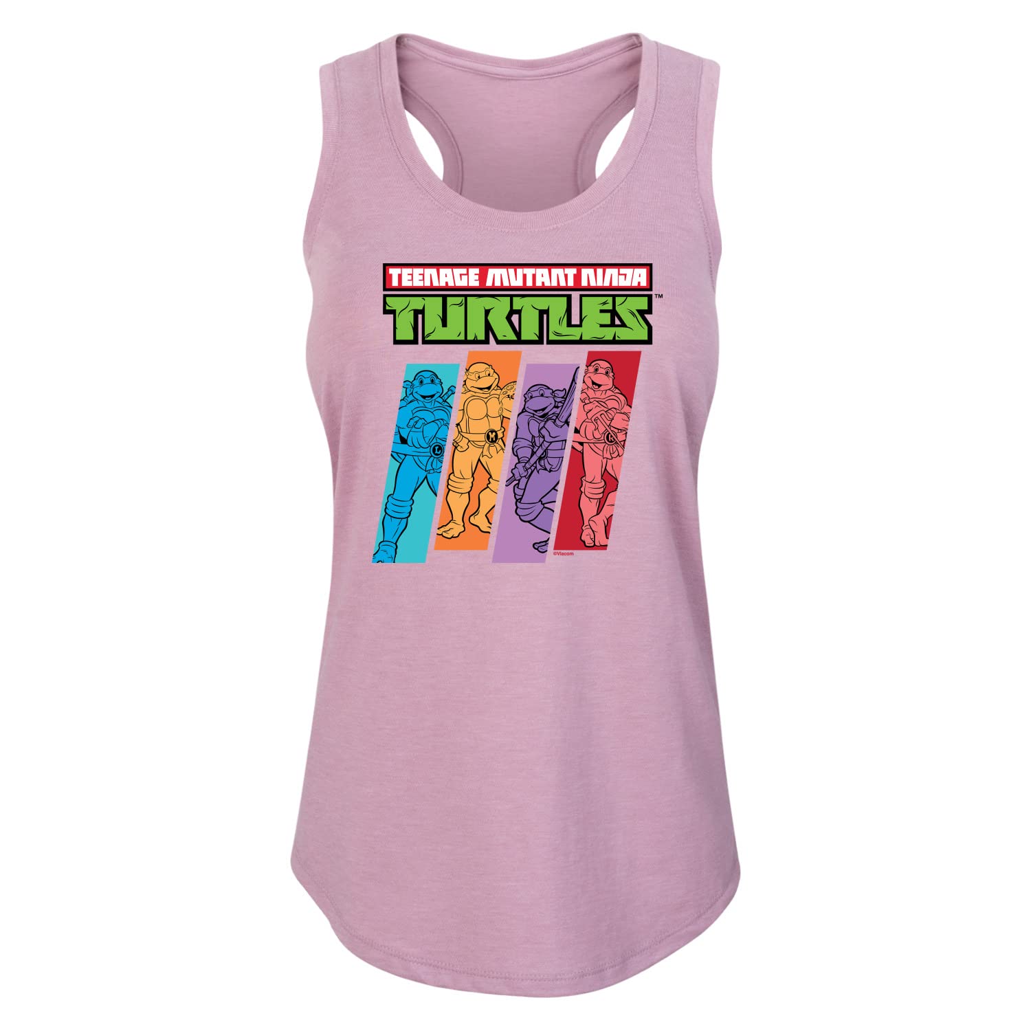 Women's Racerback Tank Top - Teenage Mutant Ninja Turtles Color Stripes - Hybrid Apparel | Casual Wear, Cosplay & Fan Merchandise