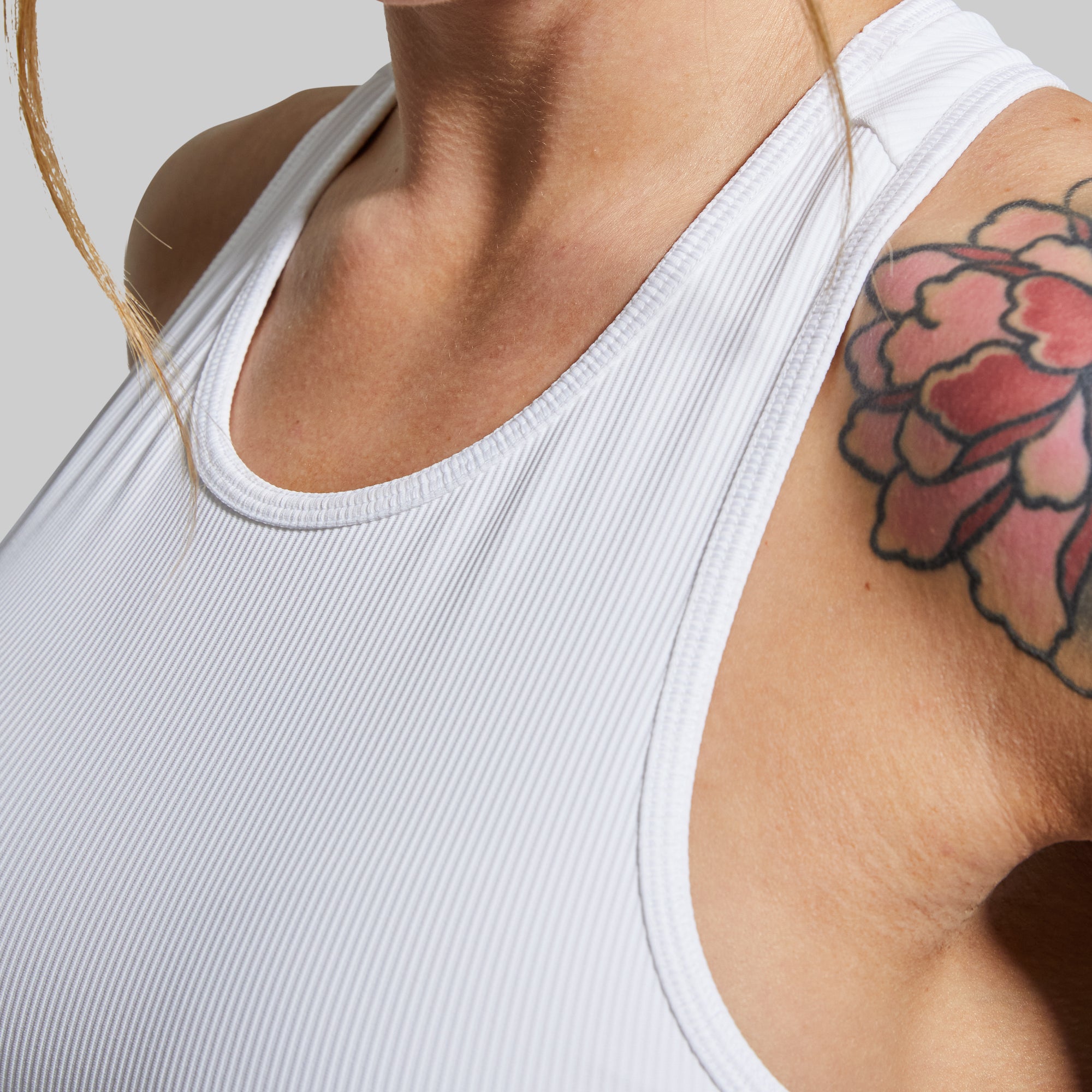 Women's Ribbed Tank Top - Soft Stretch White Camisole for Layering, Workout & Casual Wear