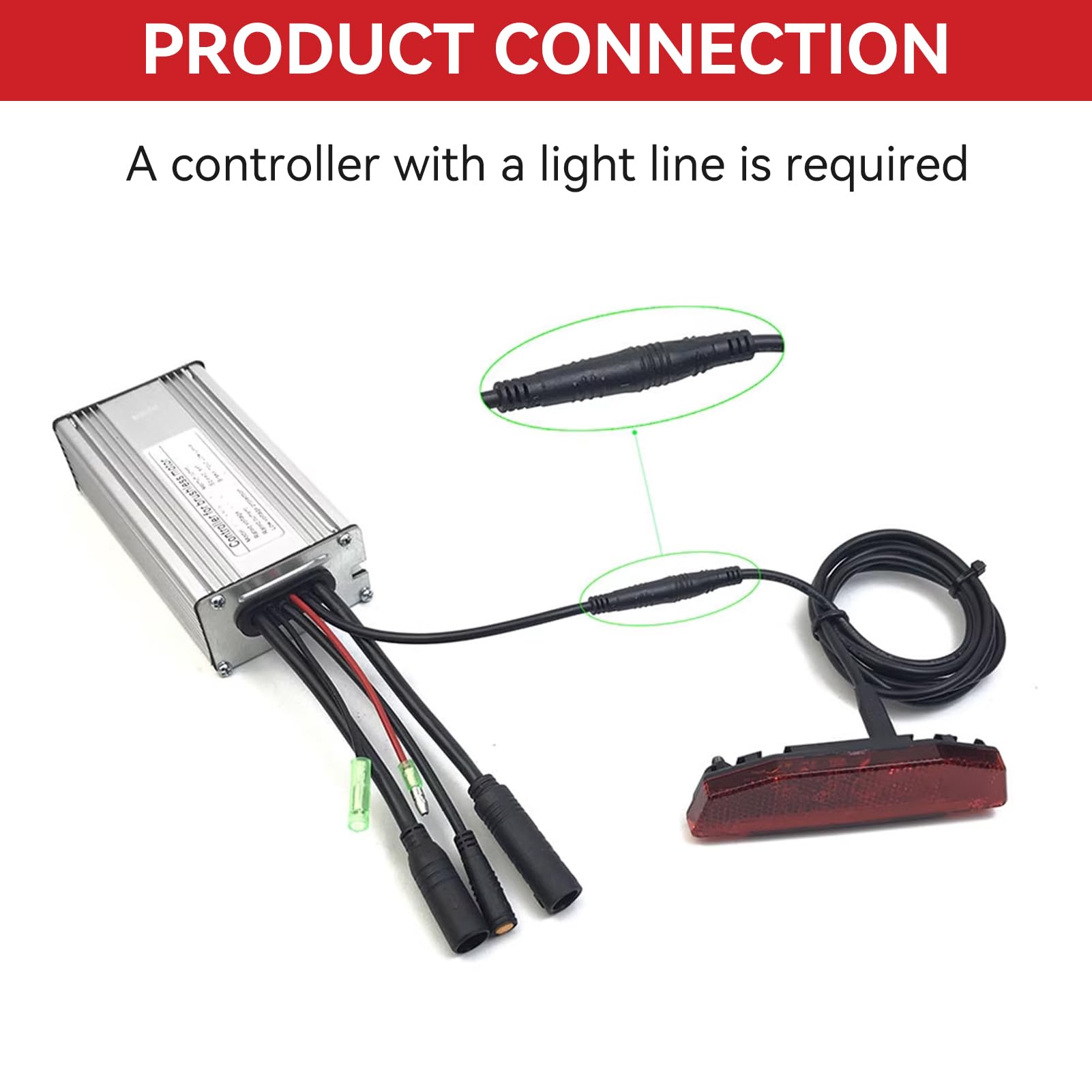 6V-60V High Brightness LED EBike Tail Light - Waterproof Bike Rear Warning Light for Night Riding & Cycling | Electric Bike Accessories for Safety & Visibility in Low Light Conditions