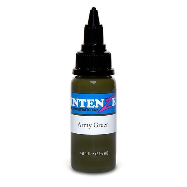 Intenze Army Green Tattoo Ink - Professional Body Art Ink for Tattoo Artists & Enthusiasts | Perfect for Realism, Sleeves & Cover-Ups