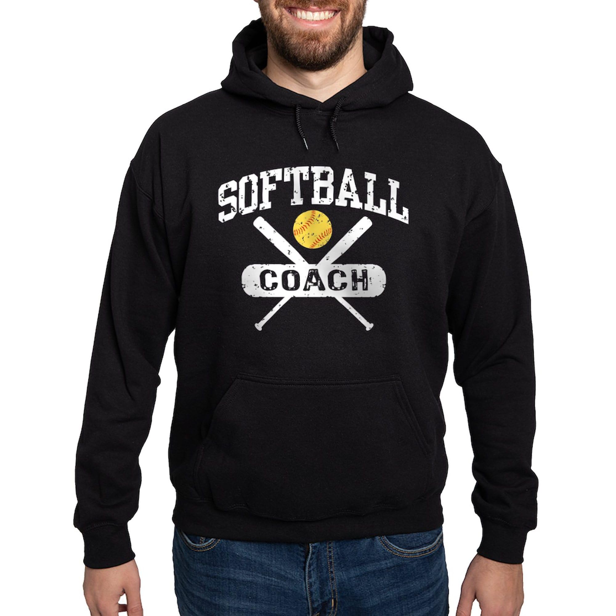 Softball Coach Hoodie for Men - Dark Regular Fit Pullover Sweatshirt | Perfect for Coaching, Training & Casual Wear