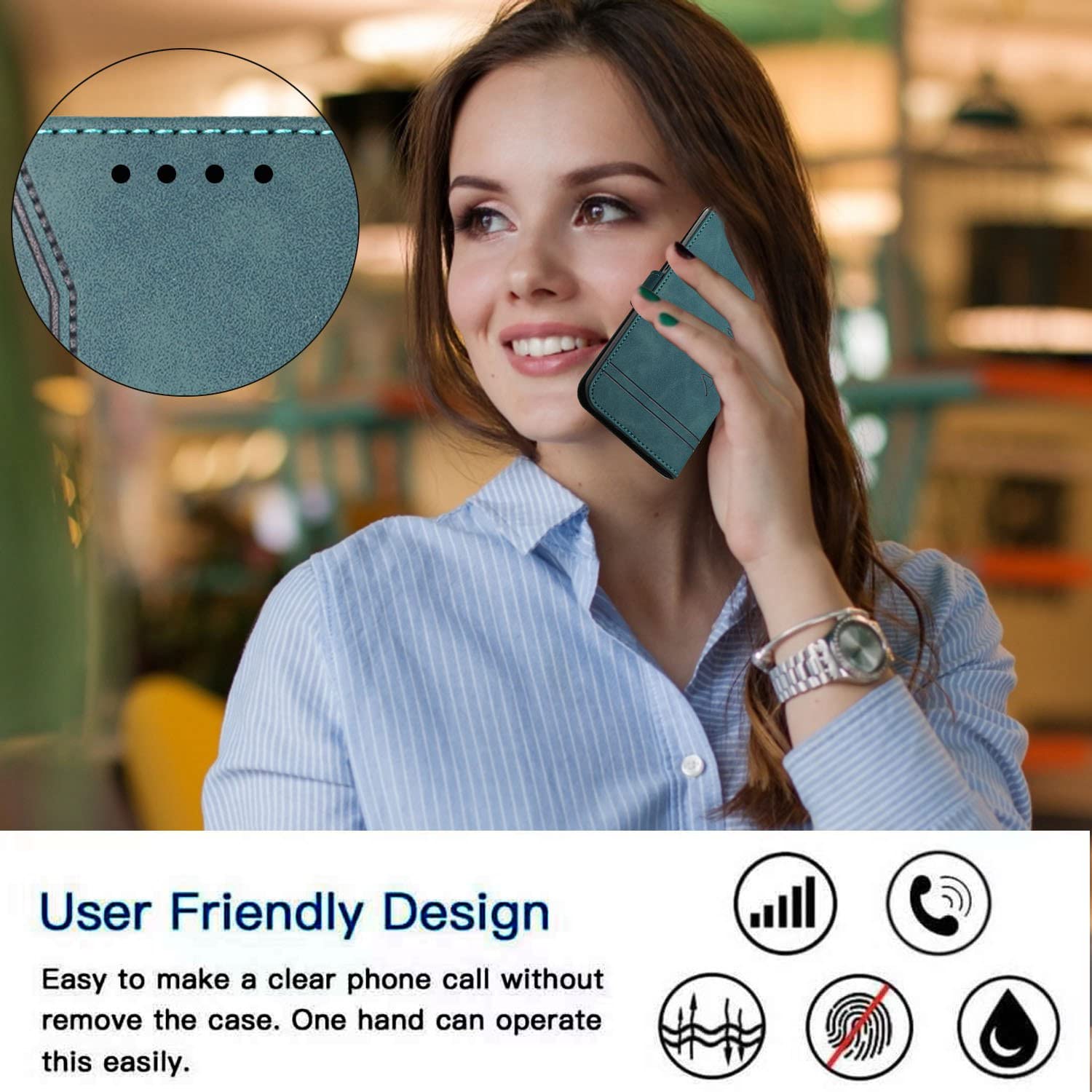 Premium PU Leather Wallet Case for Xiaomi Mi A2 - Slim Magnetic Closure, Soft Touch Finish, Green | Perfect for Daily Use, Business Meetings & Travel Protection