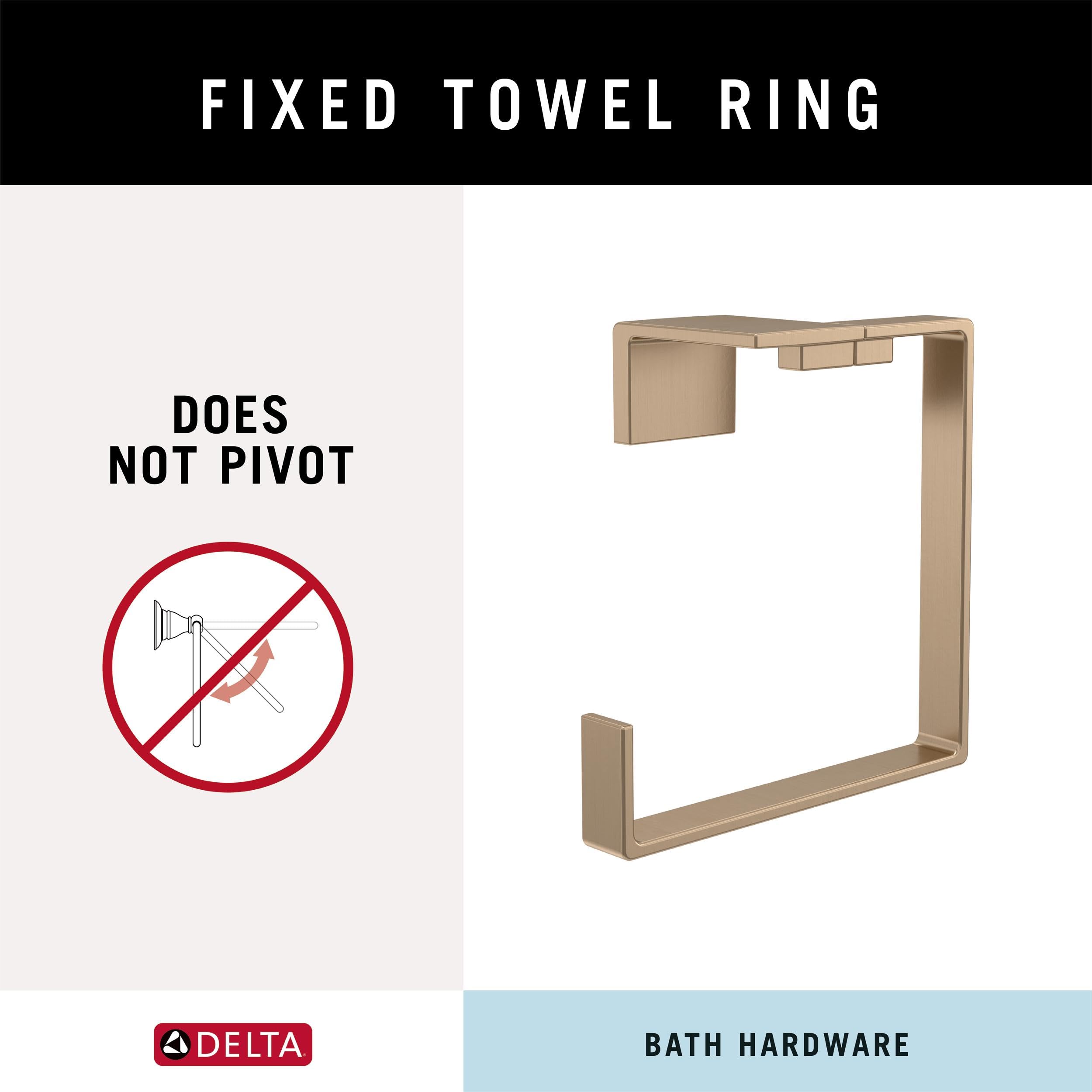 Delta Vero Toilet Paper Holder & Towel Ring Set in Champagne Bronze - Modern Bathroom Accessories (77750-CZ & 77746-CZ) - Perfect for Powder Rooms, Guest Bathrooms & Luxury Home Decor