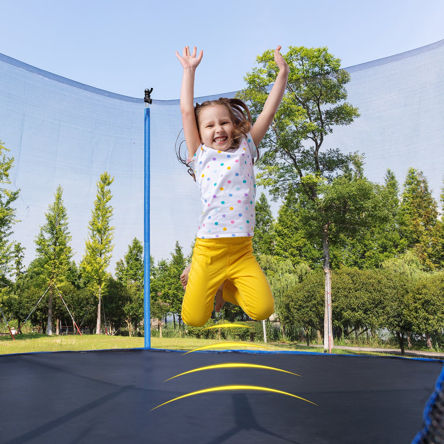 14FT Trampoline with Safety Enclosure Net - Heavy Duty Jumping Mat & Spring Padding for Kids & Adults - Outdoor Backyard Fun for Family Exercise & Recreation - Includes Ladder