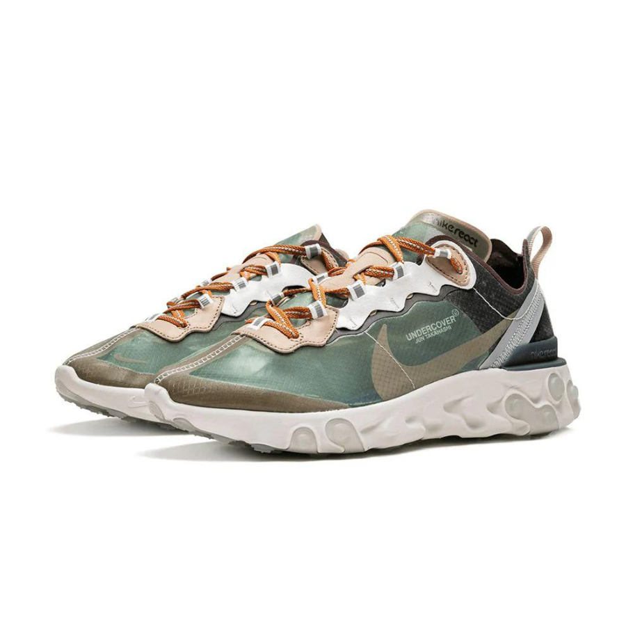 Nike React Element 87 Undercover Sneakers - Green Mist & Summit White Colorway | Lightweight Running Shoes for Men & Women | Perfect for Jogging, Gym Workouts & Casual Wear