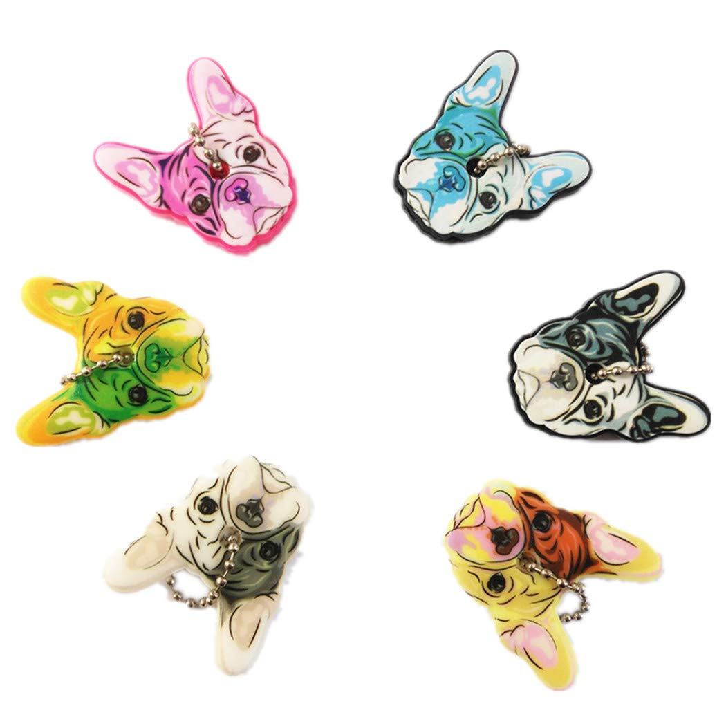 Cute Bulldog Keychain - 6 Pack for Bags & Gifts | Dog Lovers Accessory